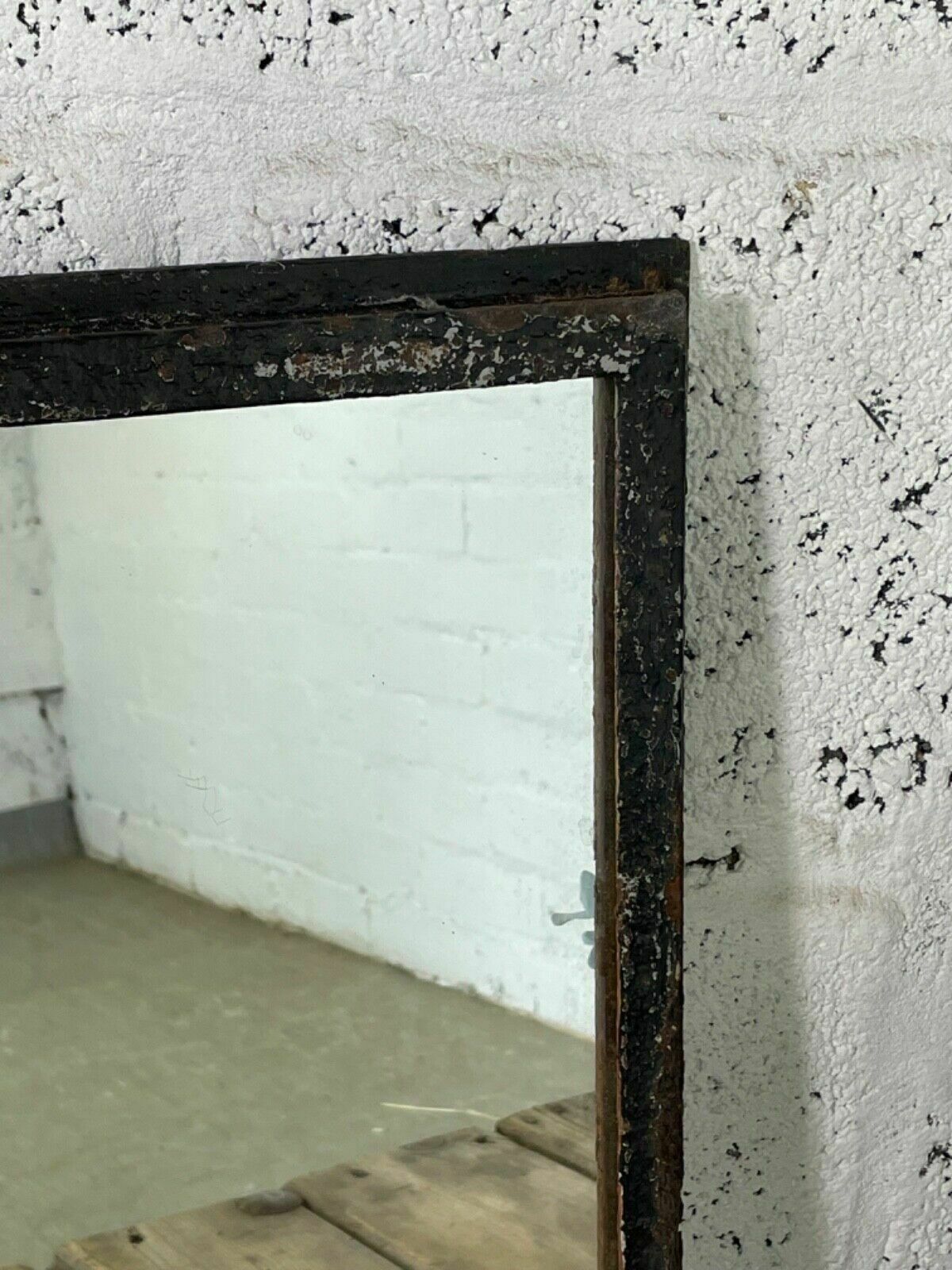 Vintage Reclaimed Industrial Cast Wrought Iron Metal Window Frame Garden Mirror photo 115.0