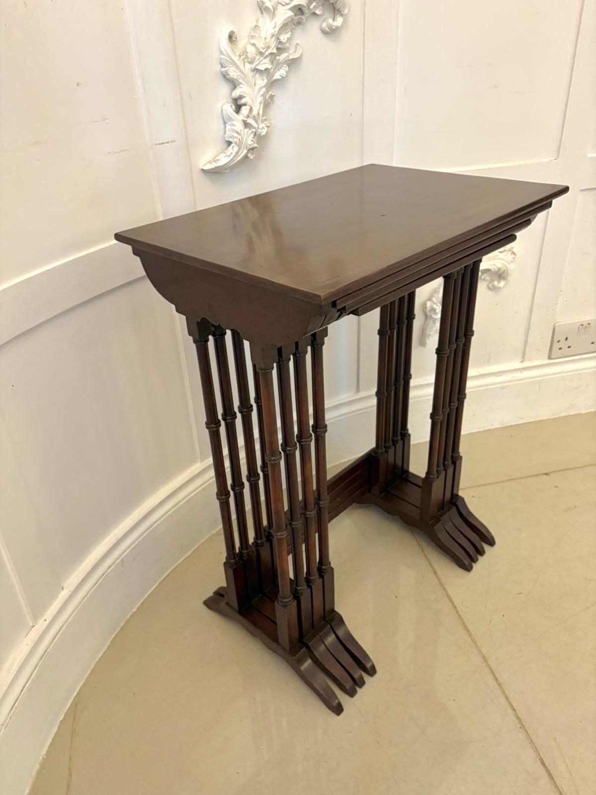photo furniture Antique Mahogany Quartetto Nest Of Tables With Satinwood Inlay