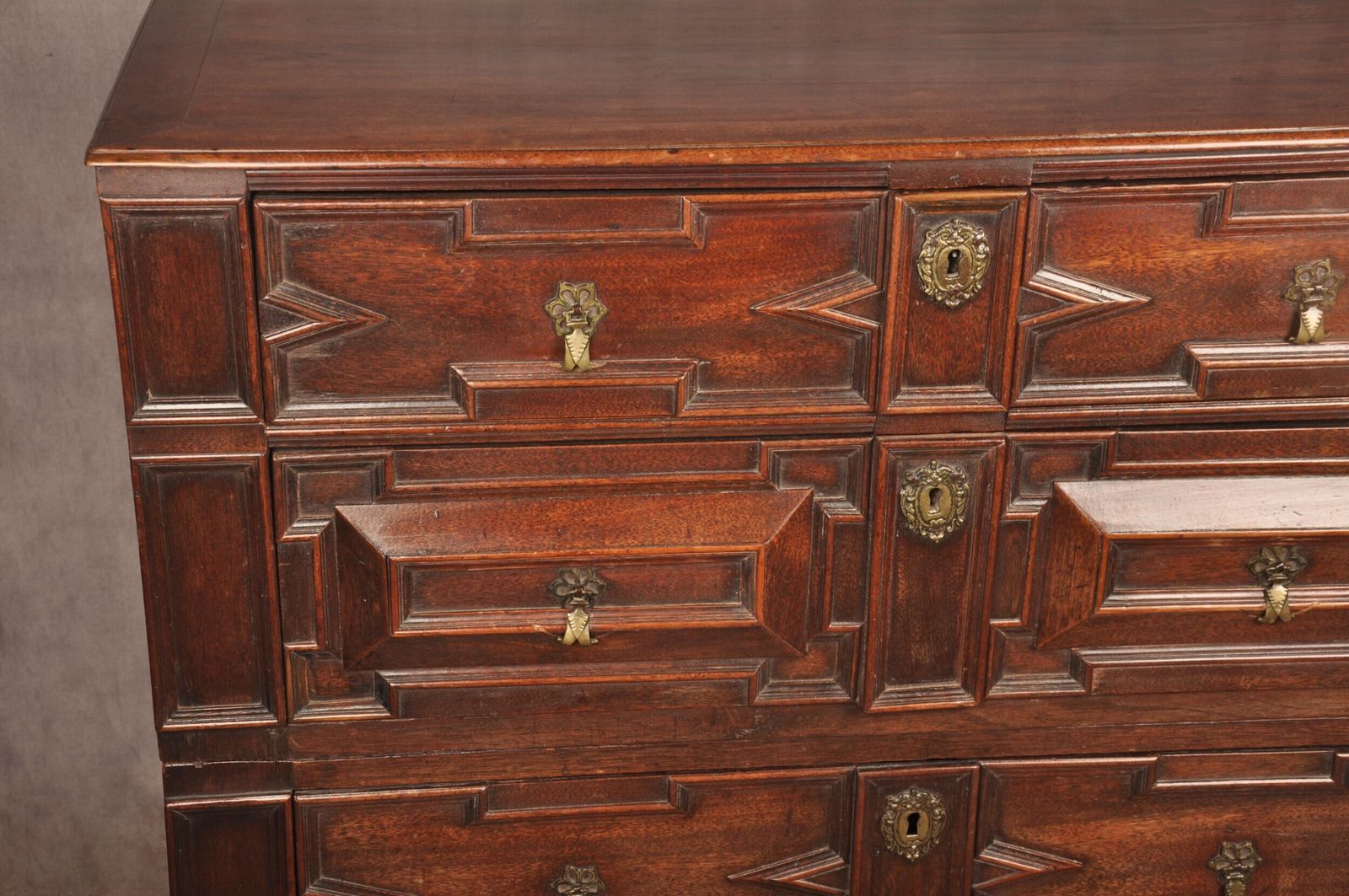Rare Charles II Walnut & Fruitwood Chest Of Drawers photo Furniture