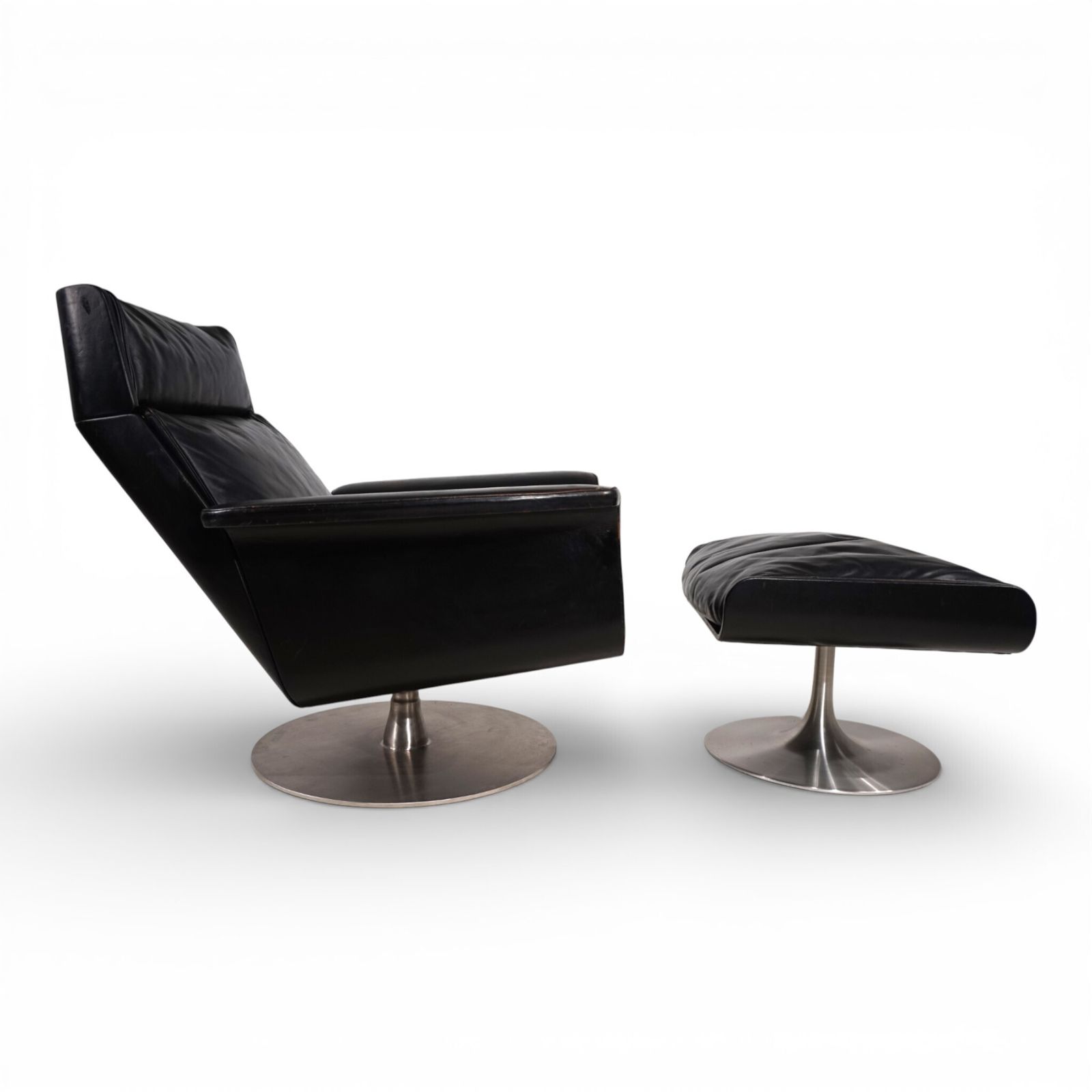 Kaufeld Siesta 62 Leather Lounge Chair By Jacques Brule, 1960 photo for sale