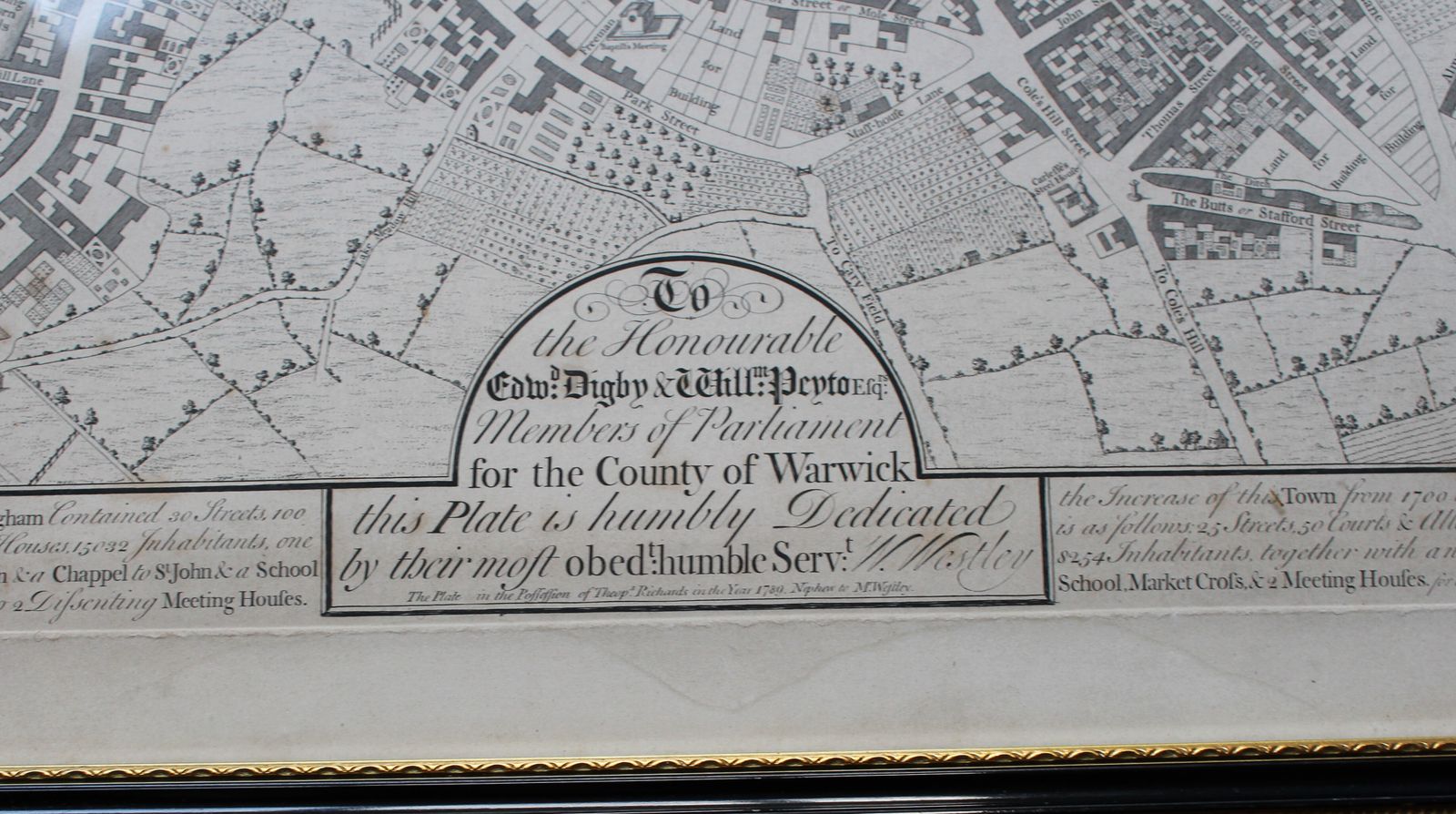 'The Plan Of Birmingham, Surveyed  In 1731'. By William Westley Published 1789 photo furniture