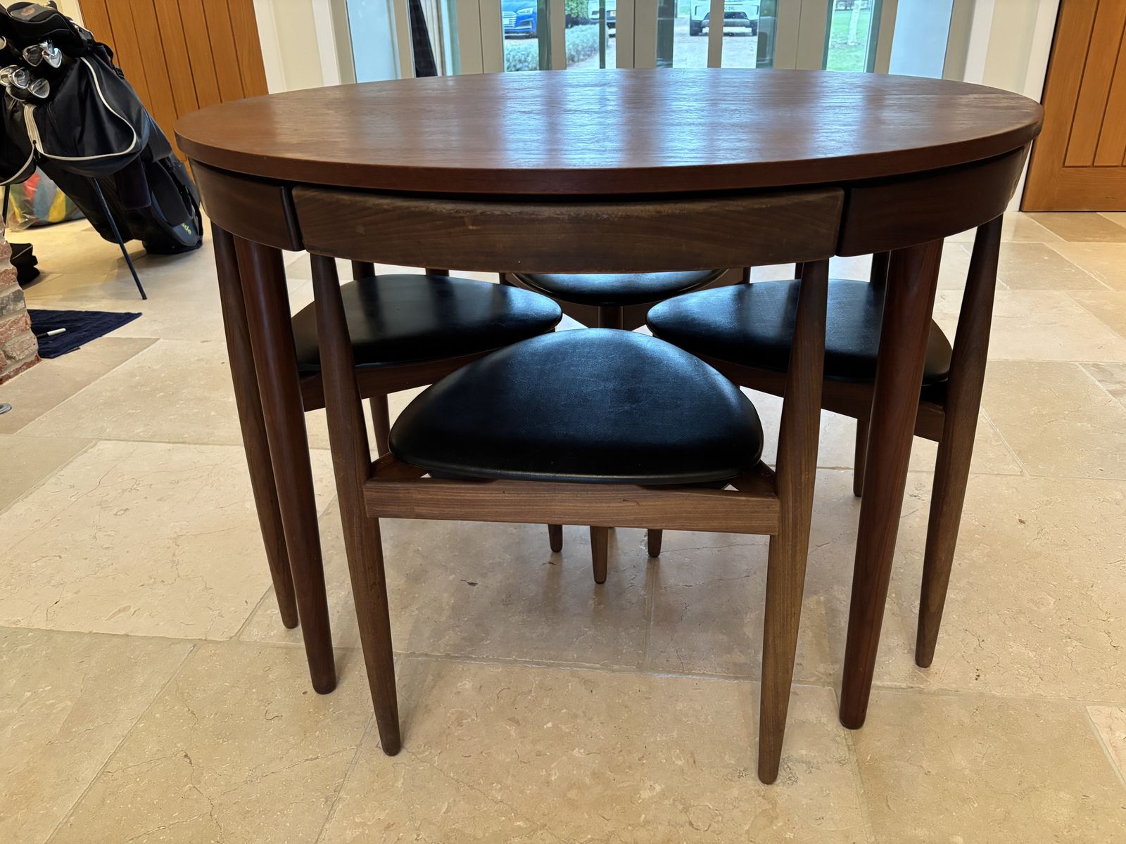 Teak Extending Dining Table & 4 Chairs Frem Røjle By Hans Olsen