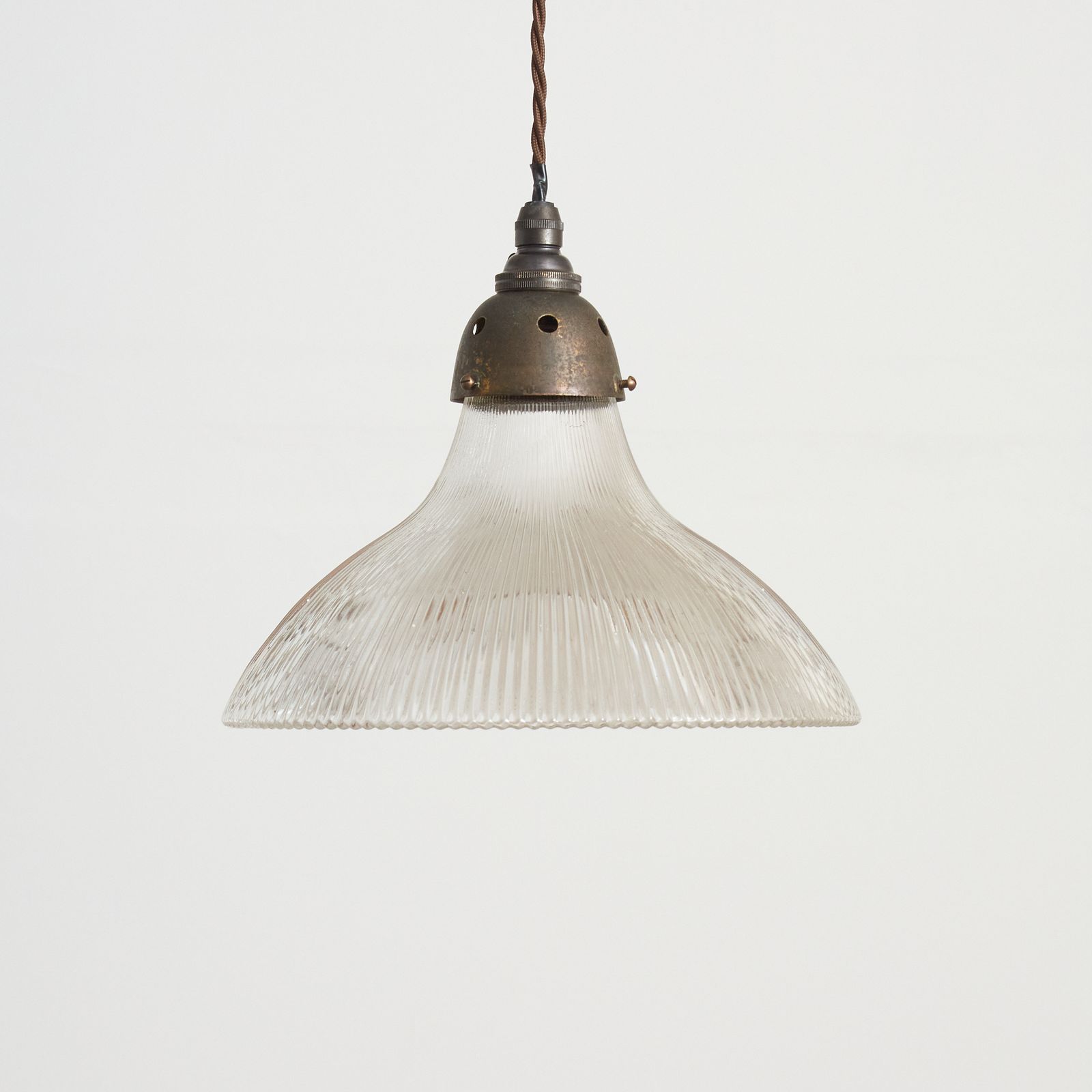 Antique Reclaimed Glass Holophane Pendant Light – Ad
