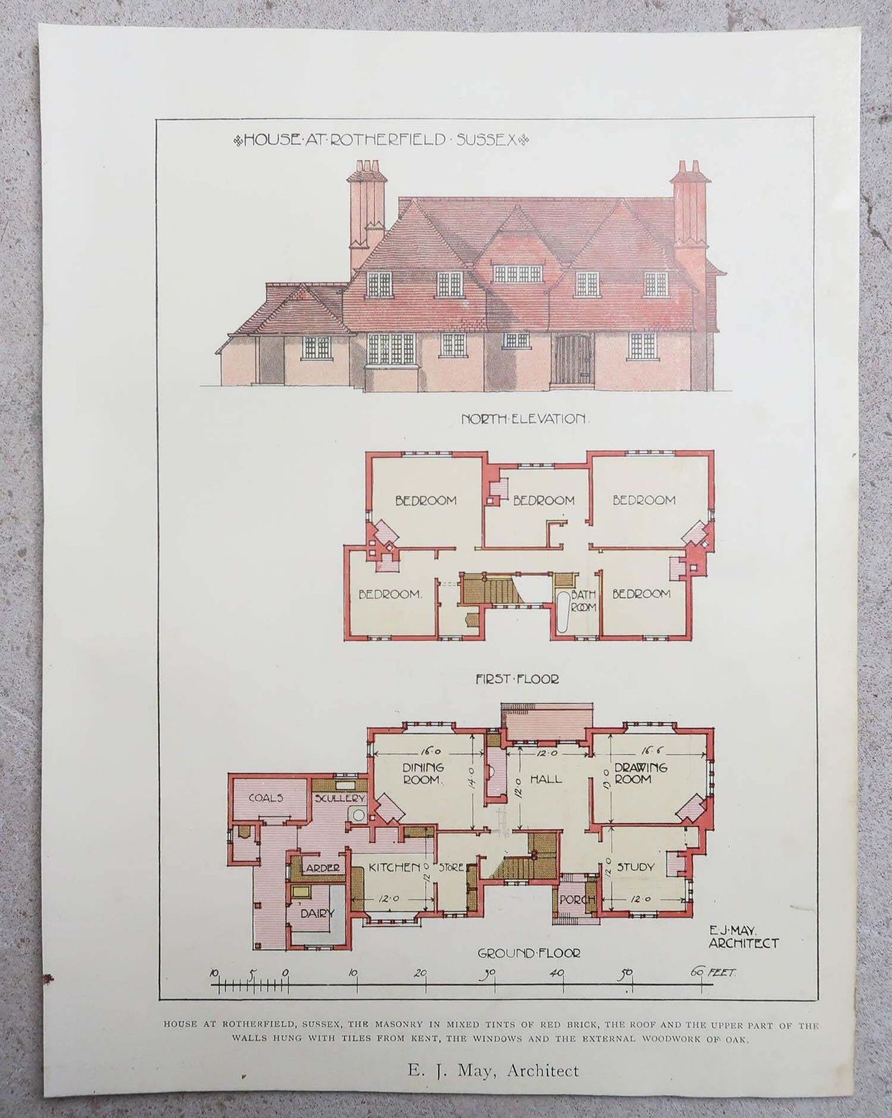Set Of 8 Original Antique Prints Of Architectural Drawings. 1906 photo vintage