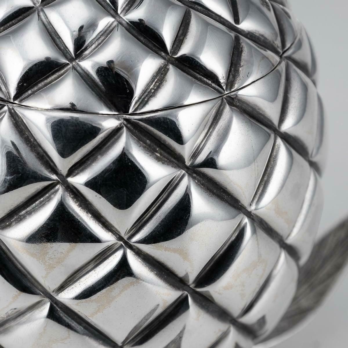photo for sale Antique 19th Century Victorian Solid Silver Pineapple Sugar Bowl & Sifter C.1877