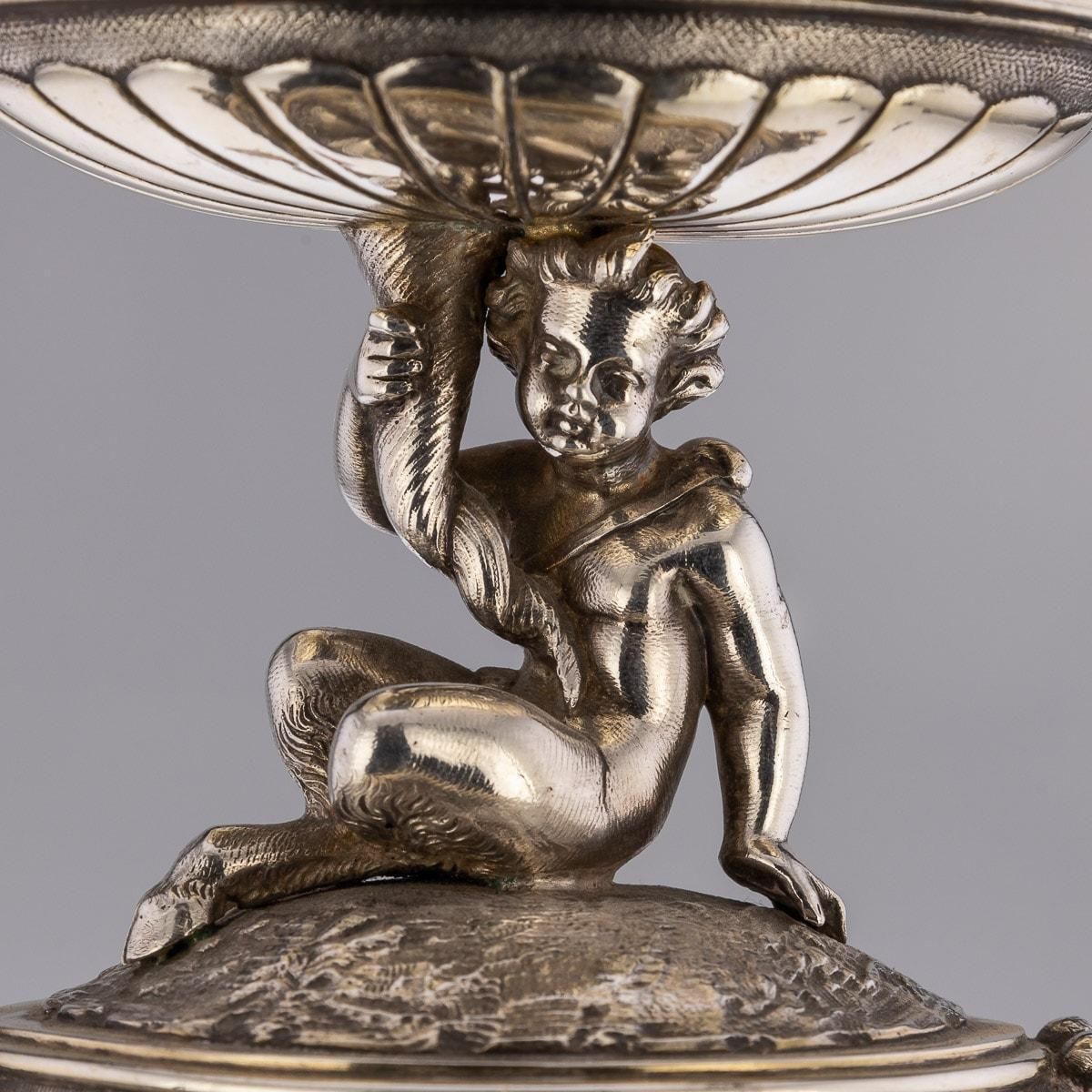 photo furniture 19th Century Victorian Solid Silver And Glass Figural Salts Elkington C1896