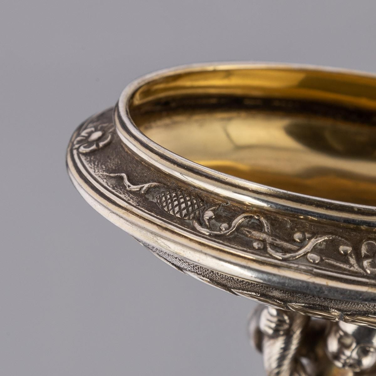 Home Decor 19th Century Victorian Solid Silver And Glass Figural Salts Elkington C1896 photo