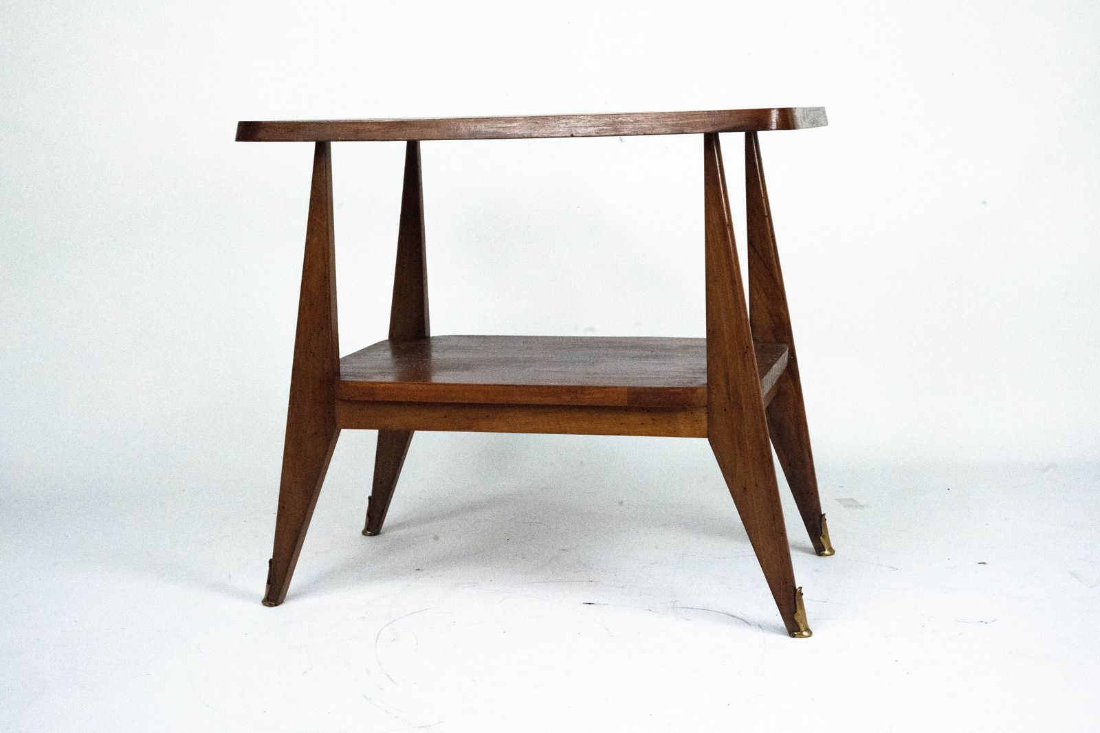Mid Century Modern Italian Wooden Side Table. Italy 1950s photo furniture