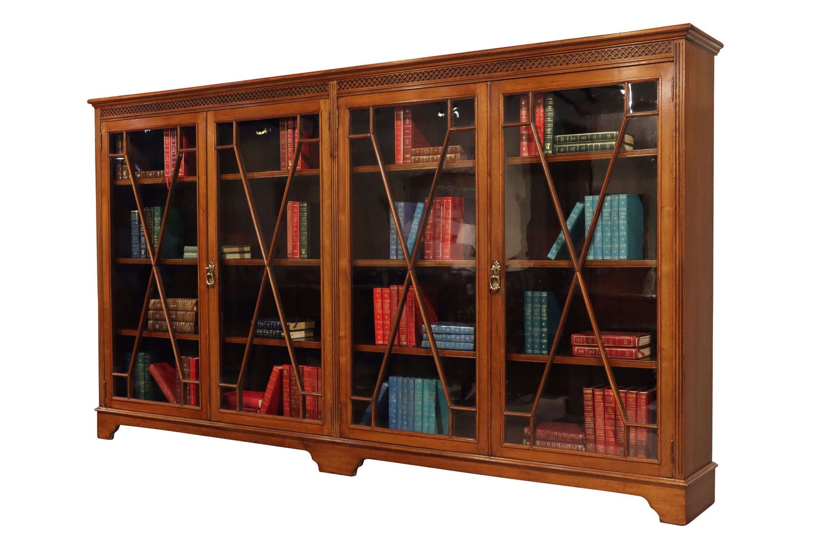 Large Edwardian Walnut Astragal Glazed Four Door Bookcase, S & H Jewell, C.1900 photo Furniture
