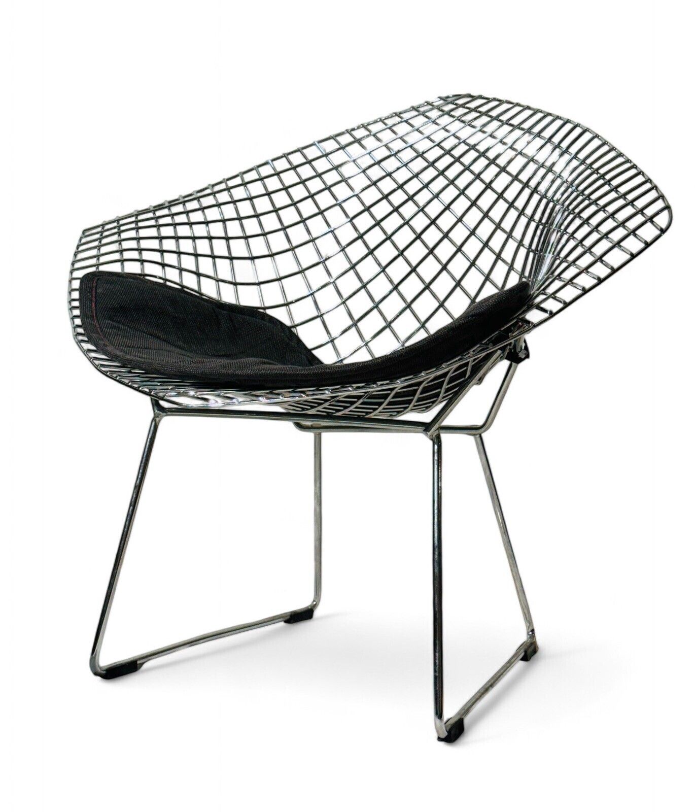 Pair Of Diamond Chairs Harry Bertoia  Style Fabric Seats Reproduction photo vinterior