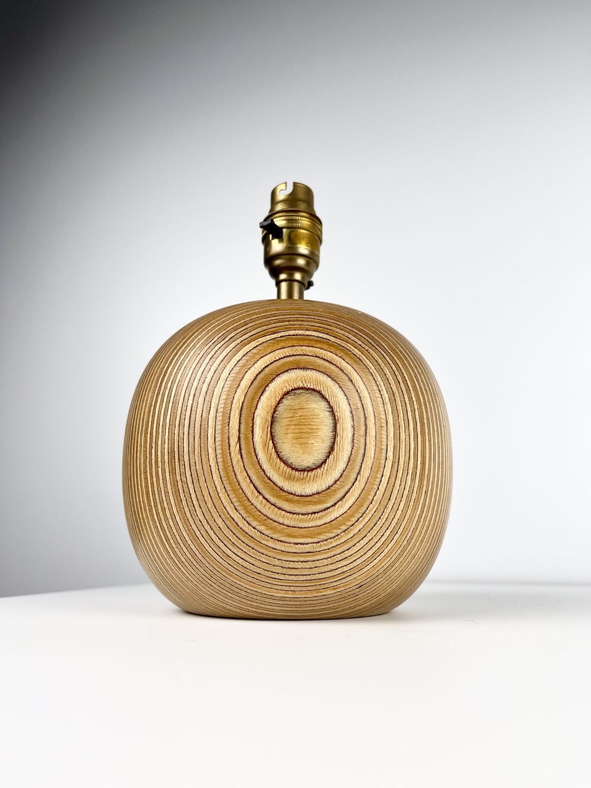 Tactile Mid Century Mixed Wood Apple Lamp Base photo for sale