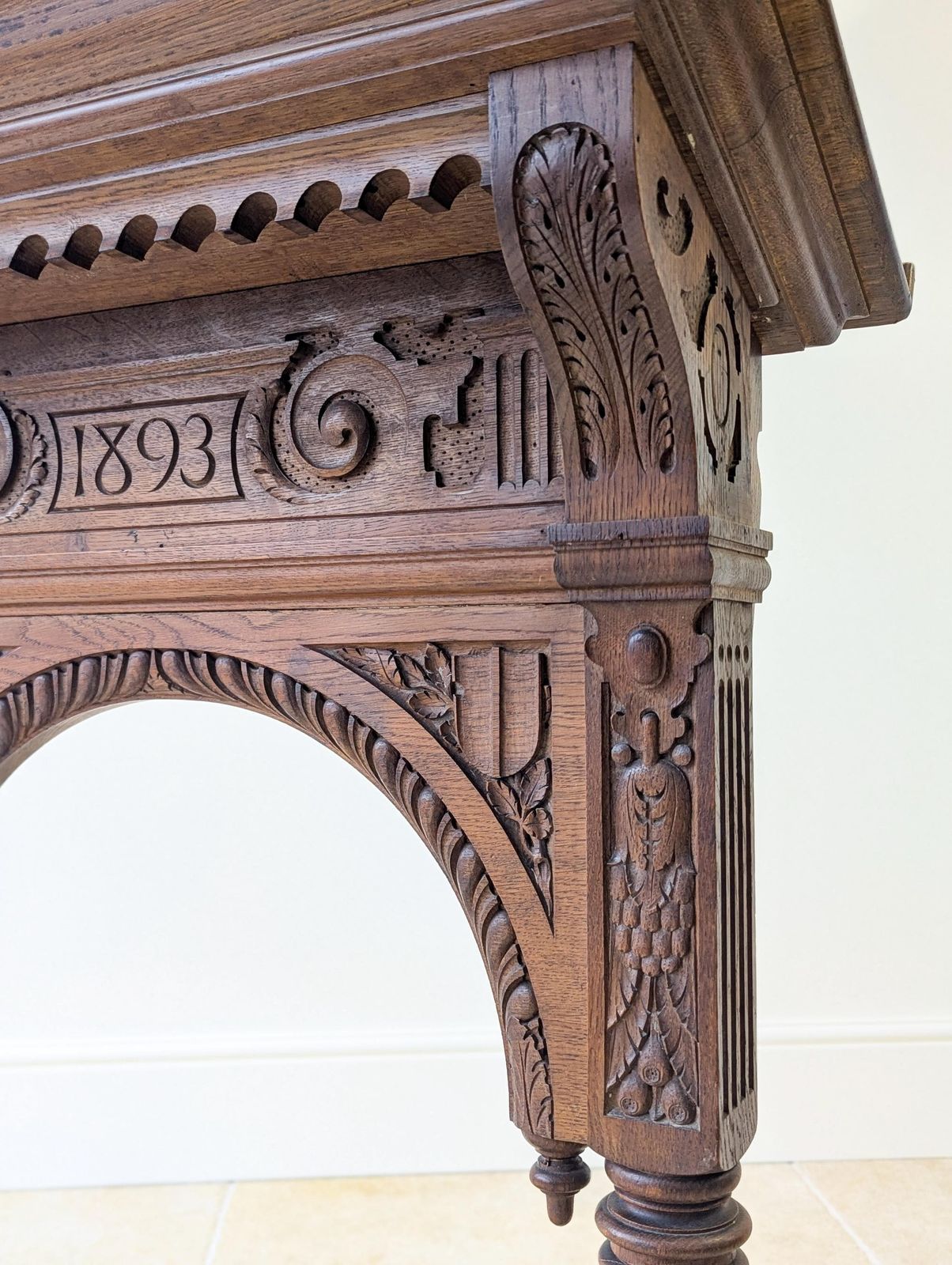 Antique Victorian Gothic Revival Oak Lectern C.1893 photo for sale
