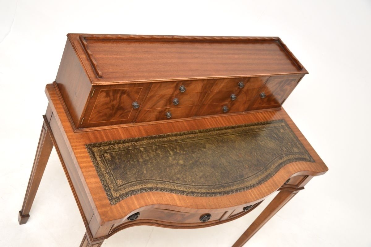 photo furniture Antique Mahogany Leather Top Bonheur Du Jour Writing Desk