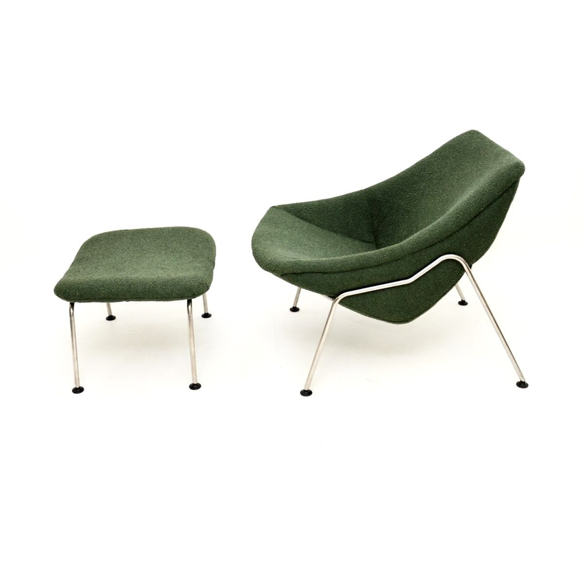Vintage Oyster Armchair And Foot Stool photo furniture