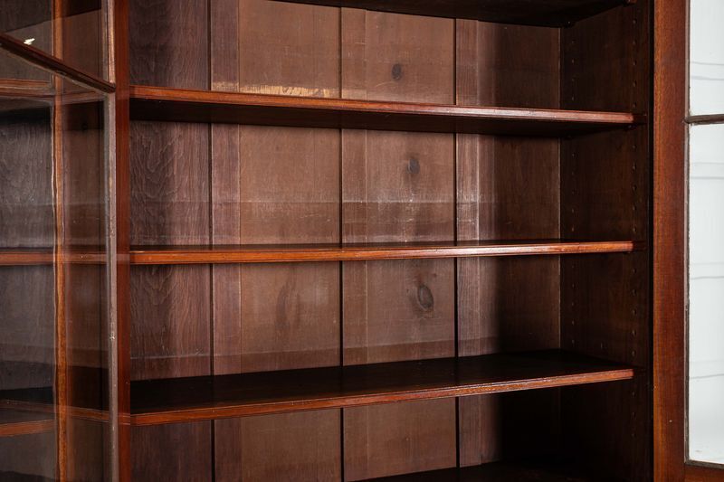 Furniture Large English 19thc Mahogany Glazed Bookcase photo