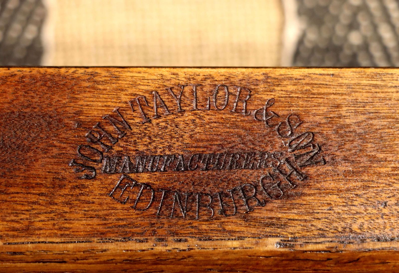 photo for sale Set Of Eight Scottish Golden Oak Dining Chairs By John Taylor & Son, Edinburgh, Circa 1860