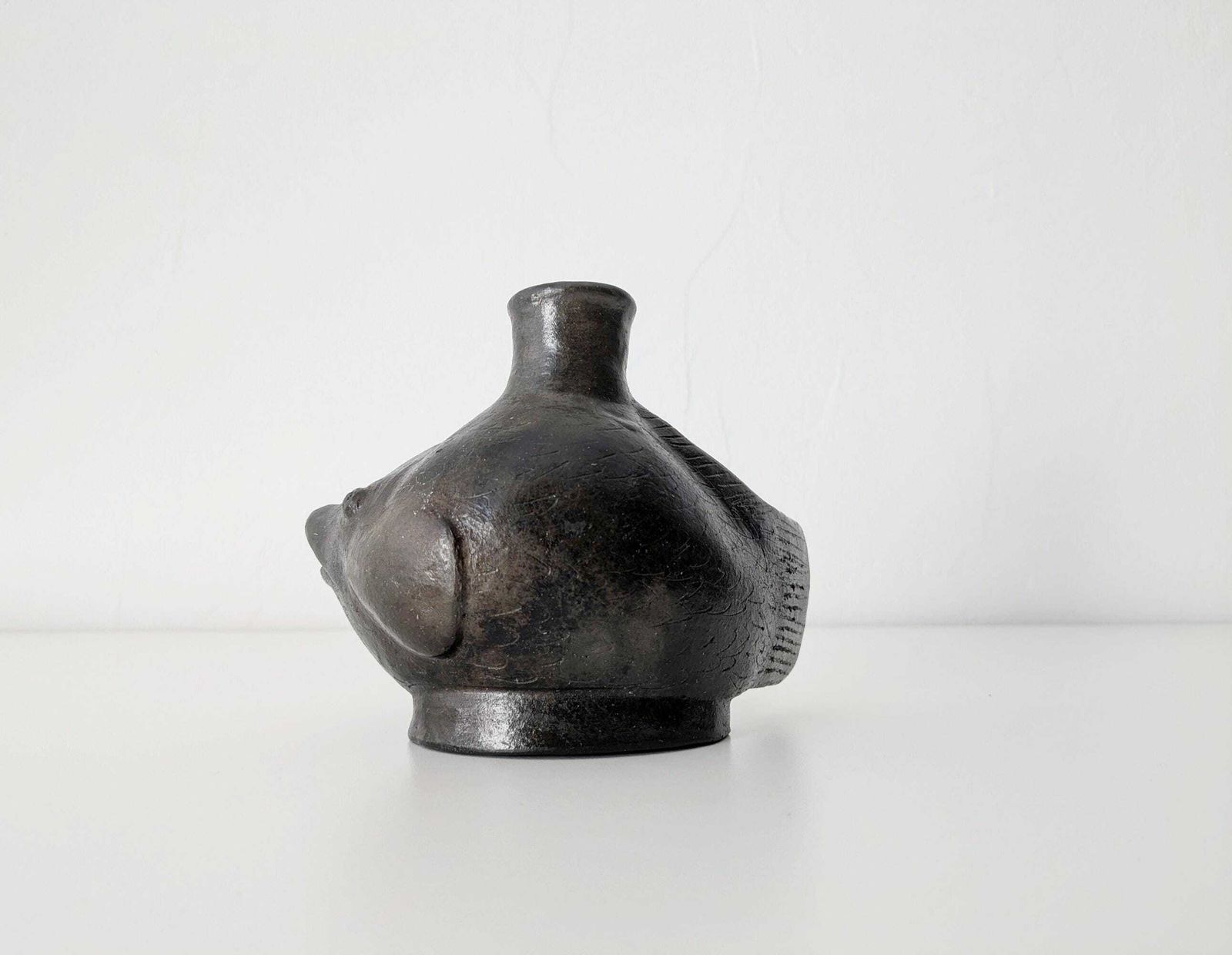 Vintage Candle Holder, Ceramic Fish Sculpture, Hand Art Design, Vintage Ceramic photo Home Decor