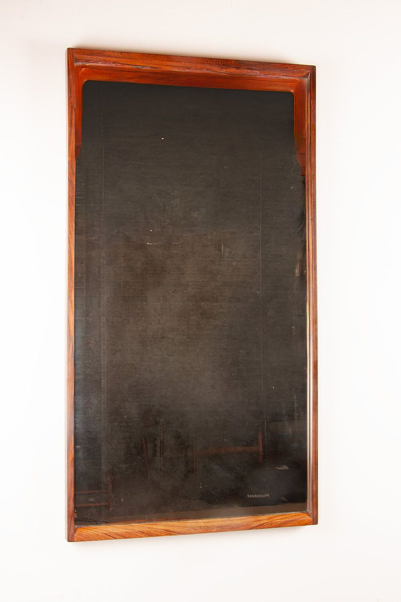 Grand miroir en palissandre par Aksel Kjesgaard pour Odder, 1960