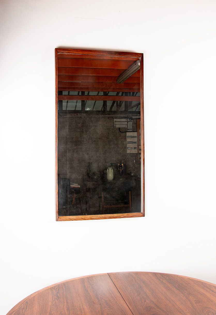 Large Danish Rosewood Mirror By Aksel Kjesgaard For Odder 1960. photo vinterior