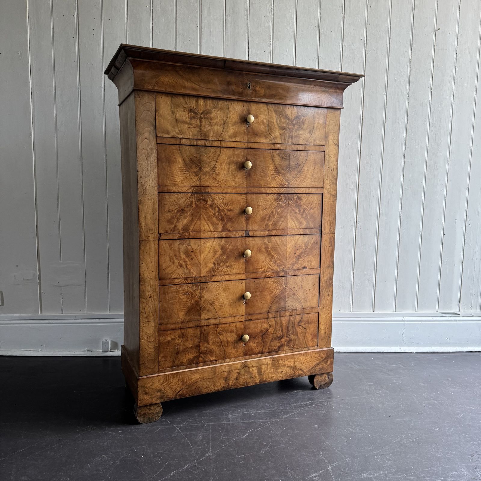 French Walnut Tallboy, 1800s, Antique photo 1400.0