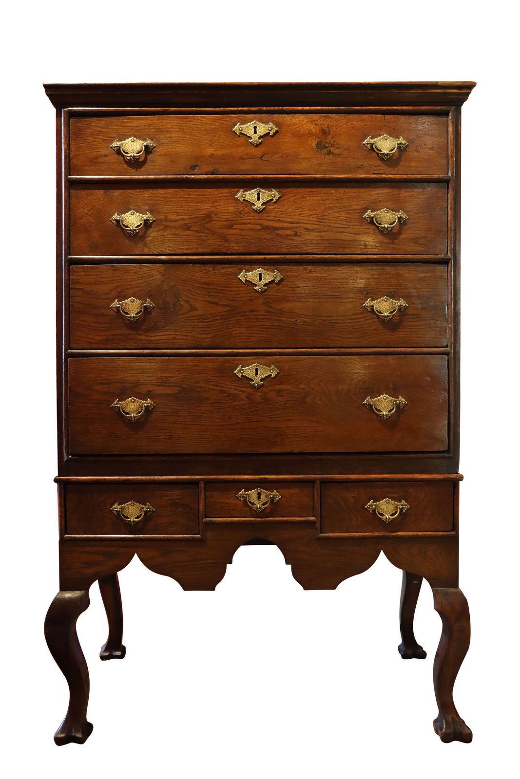 18thc Oak Chest Of Drawers On Stand