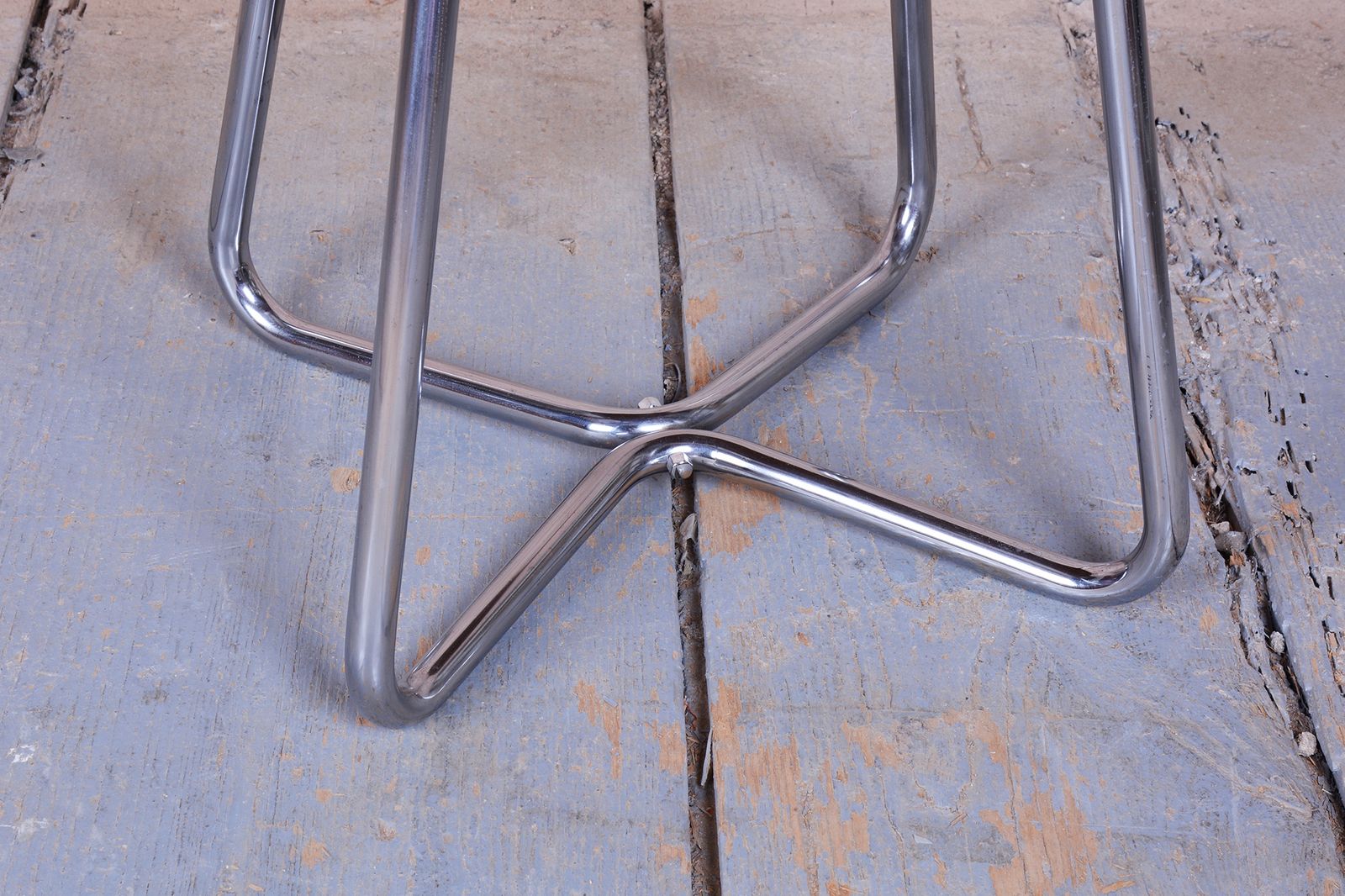 Restored Bauhaus Stool, By Mücke Melder, Beech, Chrome, Polished, Czech, 1930s photo 400.0