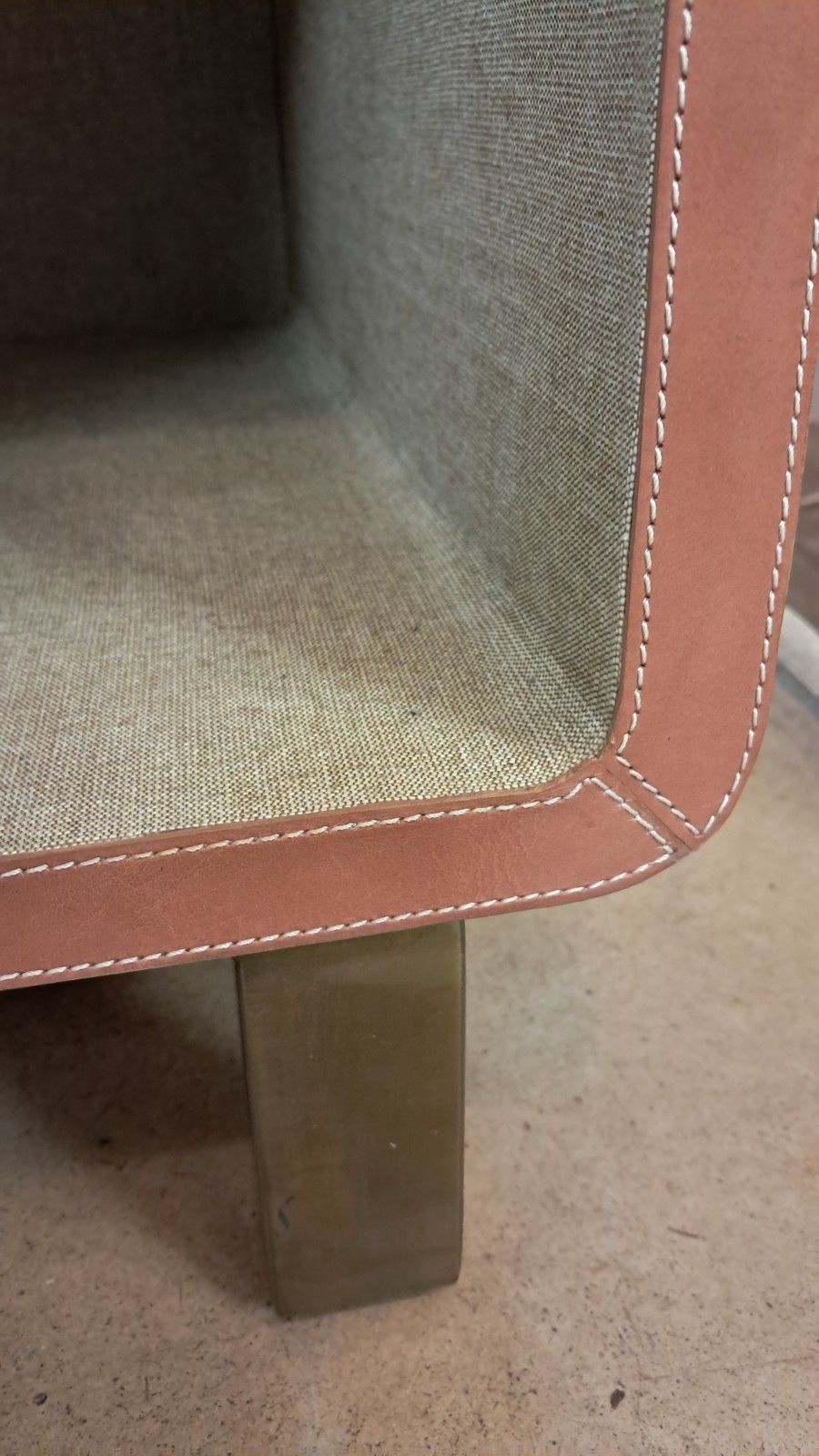 Dante Full Grain Leather Nightstand In Aged Camel By Made Goods USA photo vintage