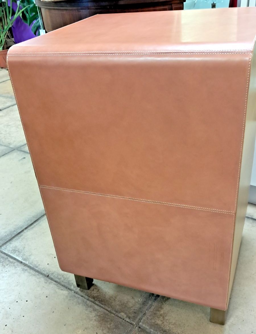 Furniture Dante Full Grain Leather Nightstand In Aged Camel By Made Goods USA photo