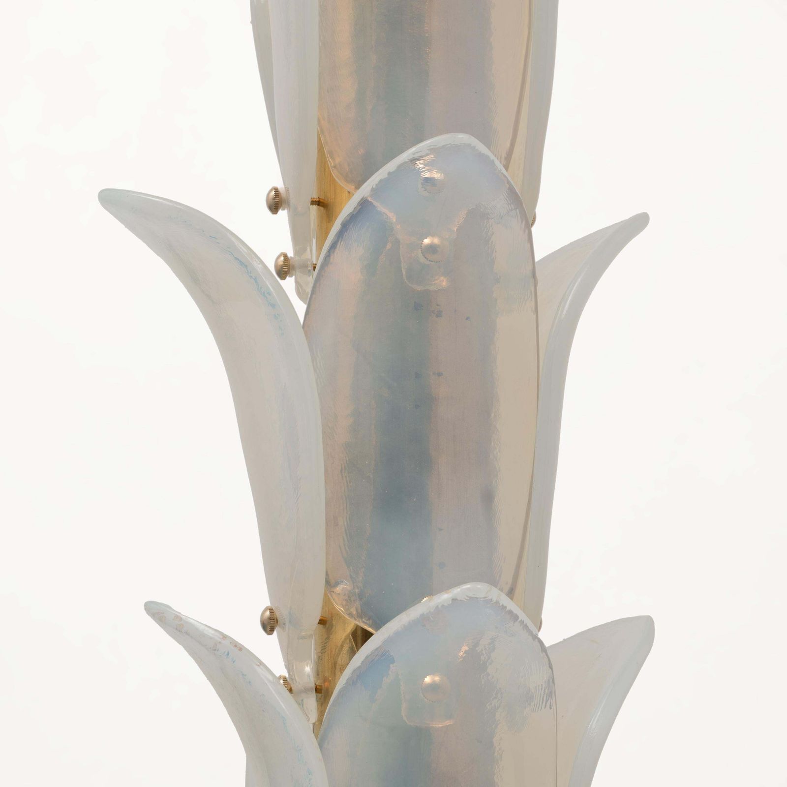 Pair Of Iridescent Murano Glass Palm Tree Floor Lamps photo buy