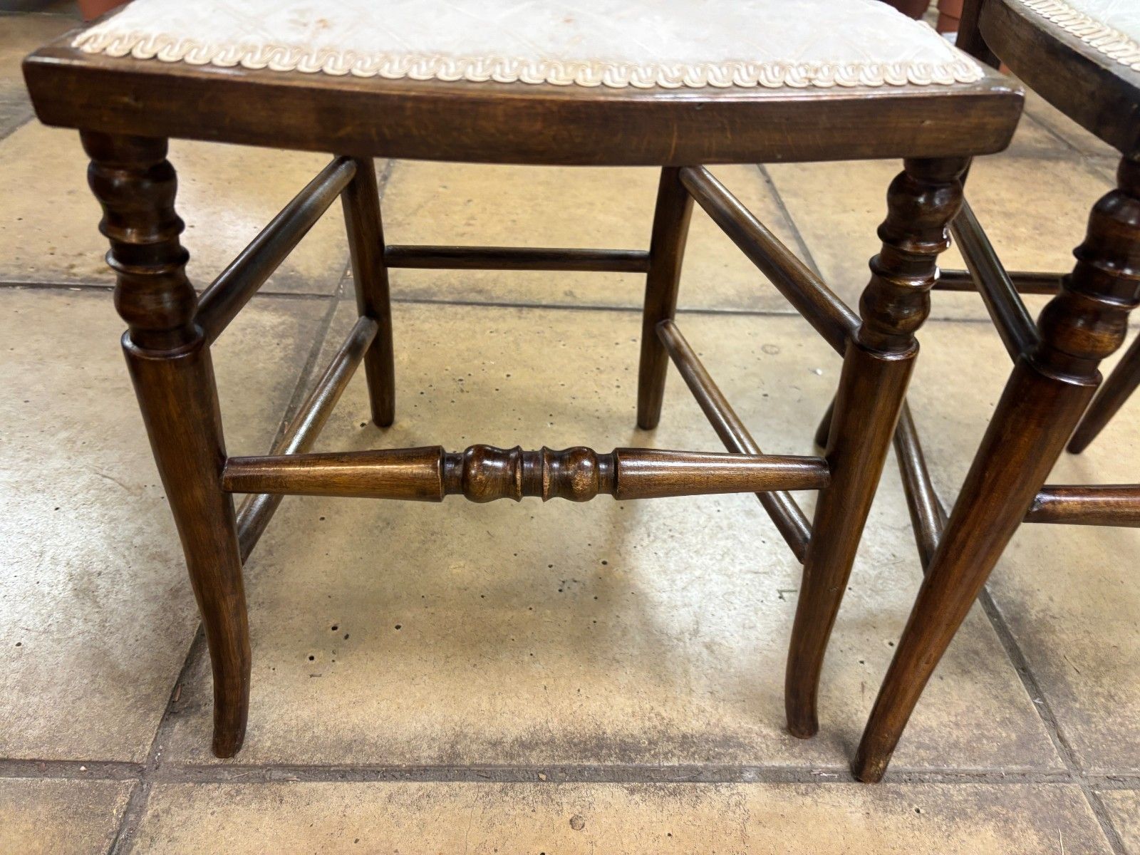 photo for sale Pair Of Late 19th Century Mahogany Spindle Back Side Chairs