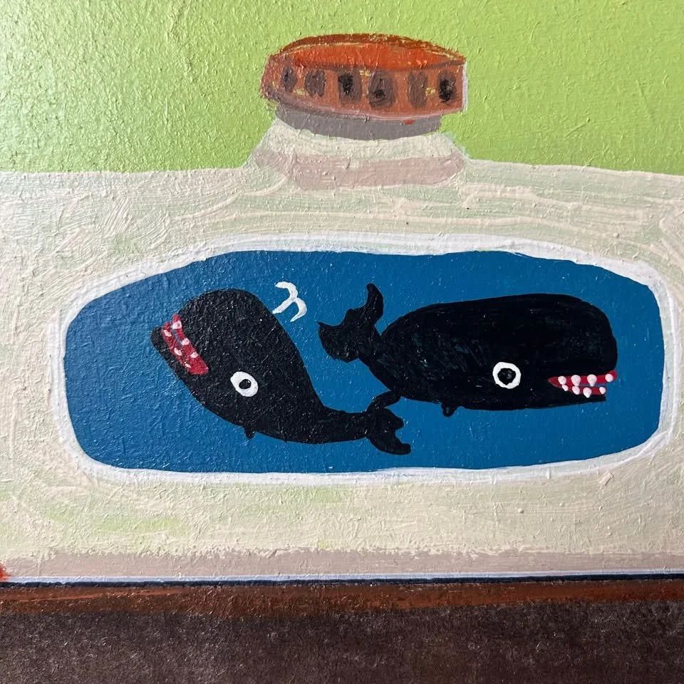 Steve Camps Oil Painting Of Whales photo furniture