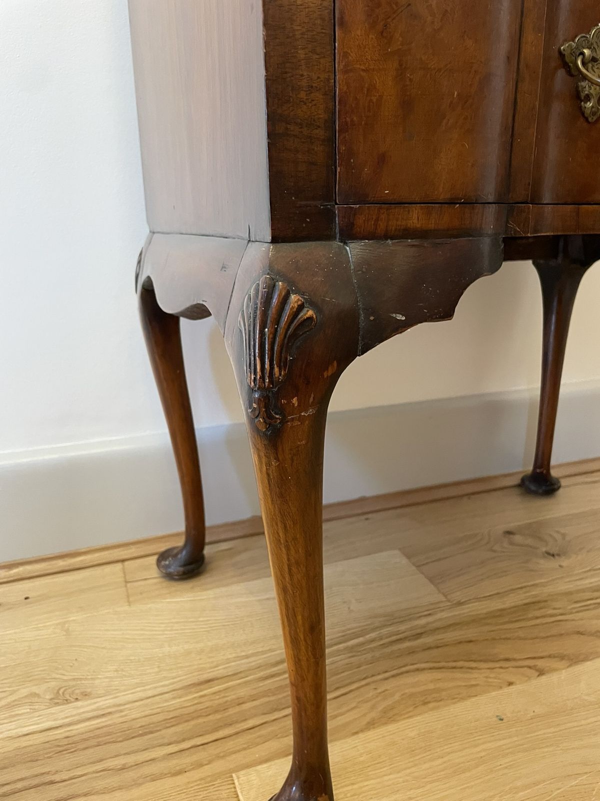 Walnut Queen Anne / George I Style Bureau Bookcase (1920s Reproduction) photo for sale