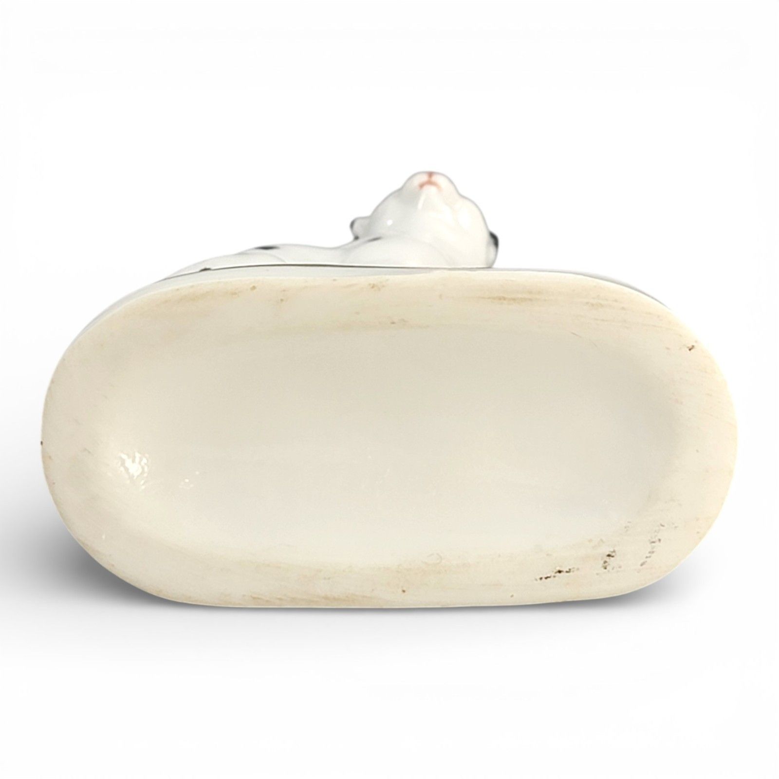 Rare Chelsea Porcelain Miniature Group, Seated Cat And Kitten, Late 18th Century photo vintage