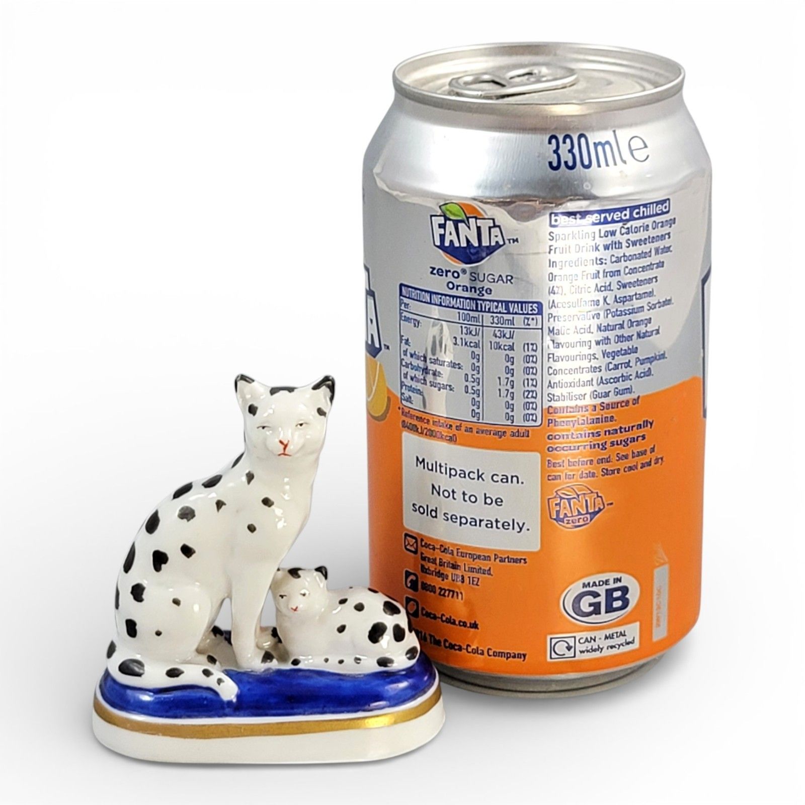 photo for sale Rare Chelsea Porcelain Miniature Group, Seated Cat And Kitten, Late 18th Century