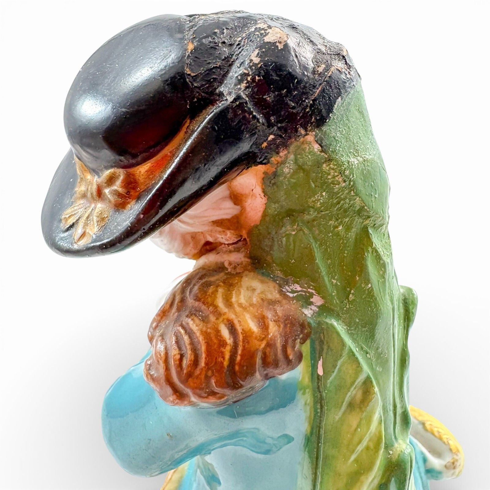 photo vintage 19th Century Volkstedt Porcelain Figure Boy With Flowers, Rococo Style, C. 1890