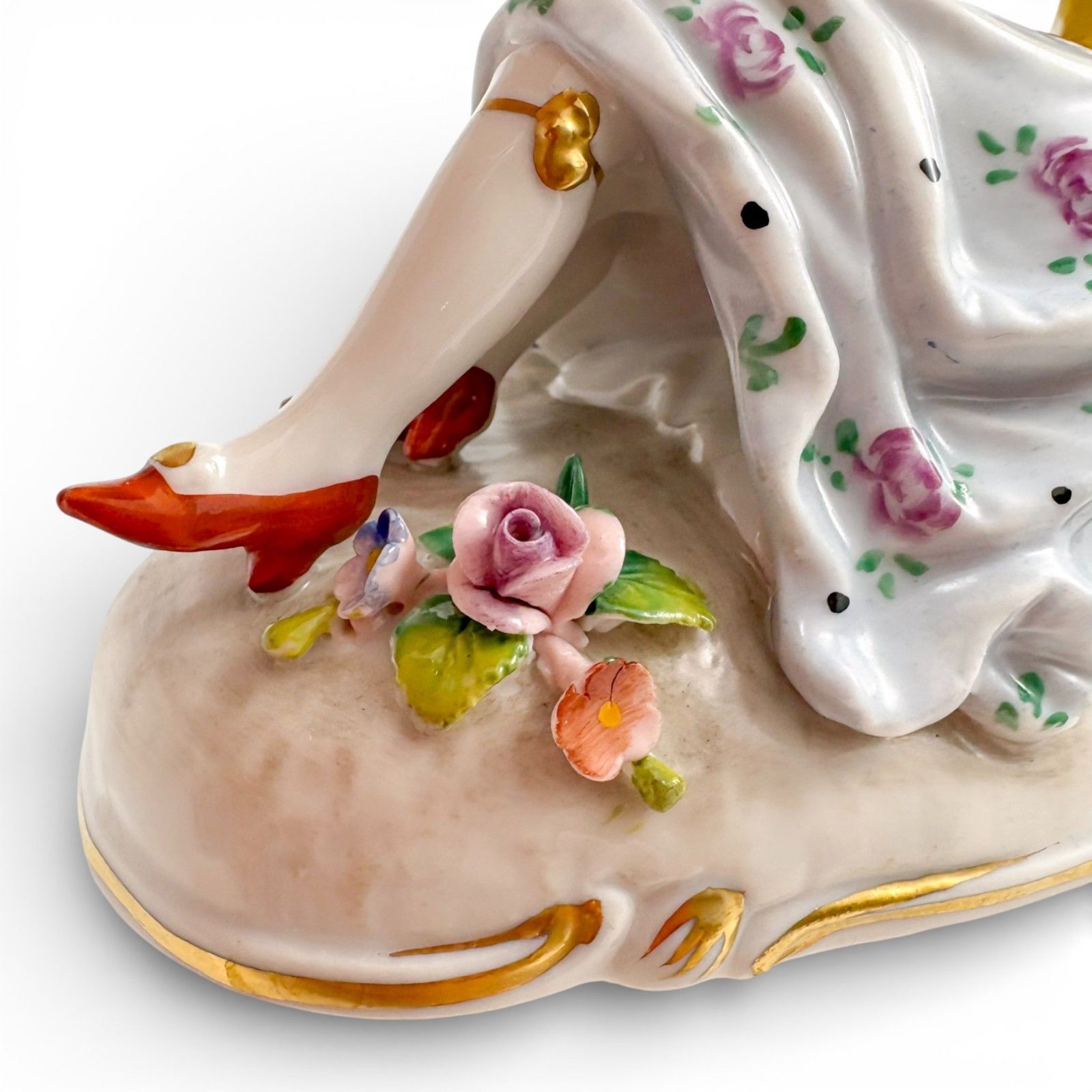 345.0 Sitzendorf Porcelain Courting Couple Figurine Rococo Revival German Antique photo