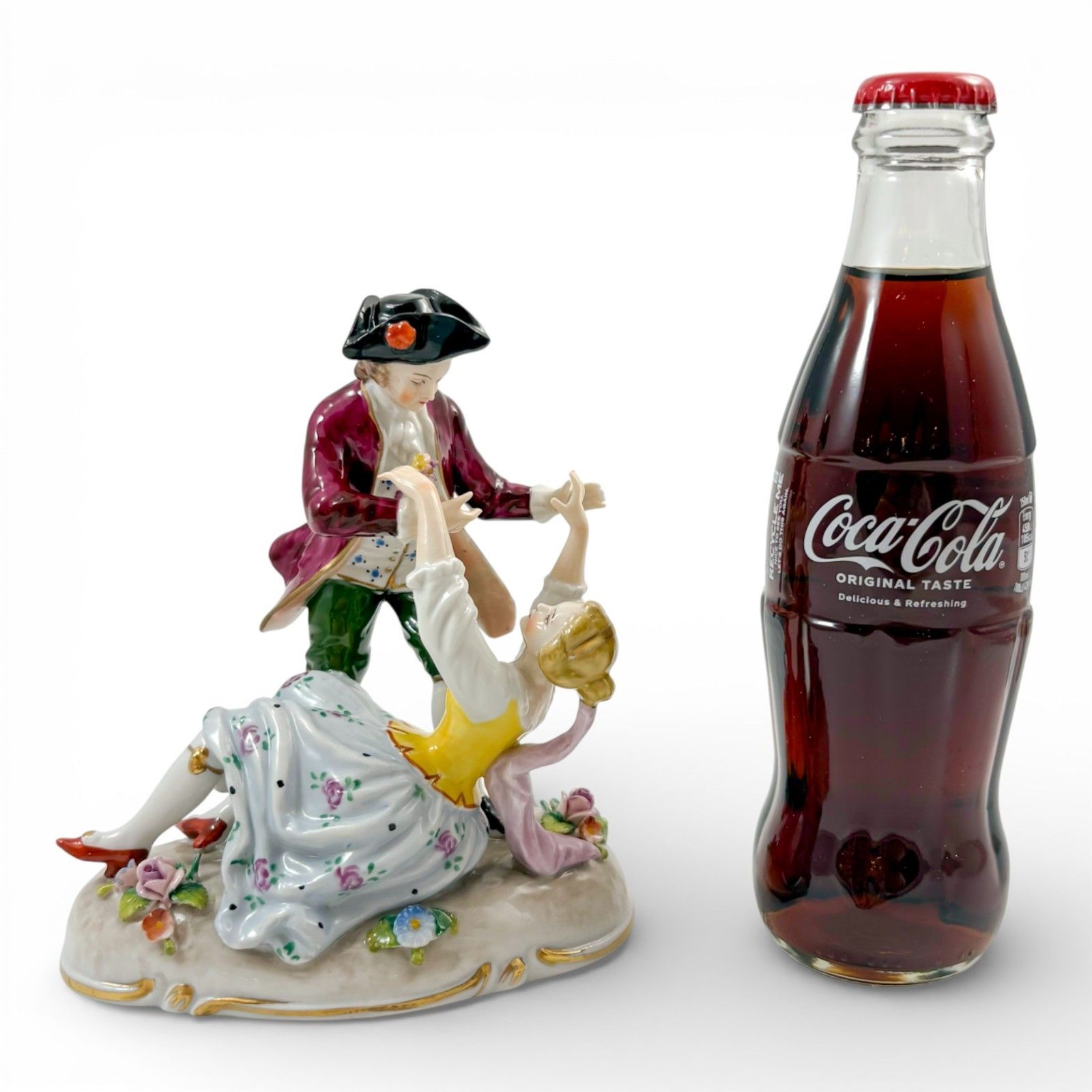 photo vinterior Sitzendorf Porcelain Courting Couple Figurine Rococo Revival German Antique