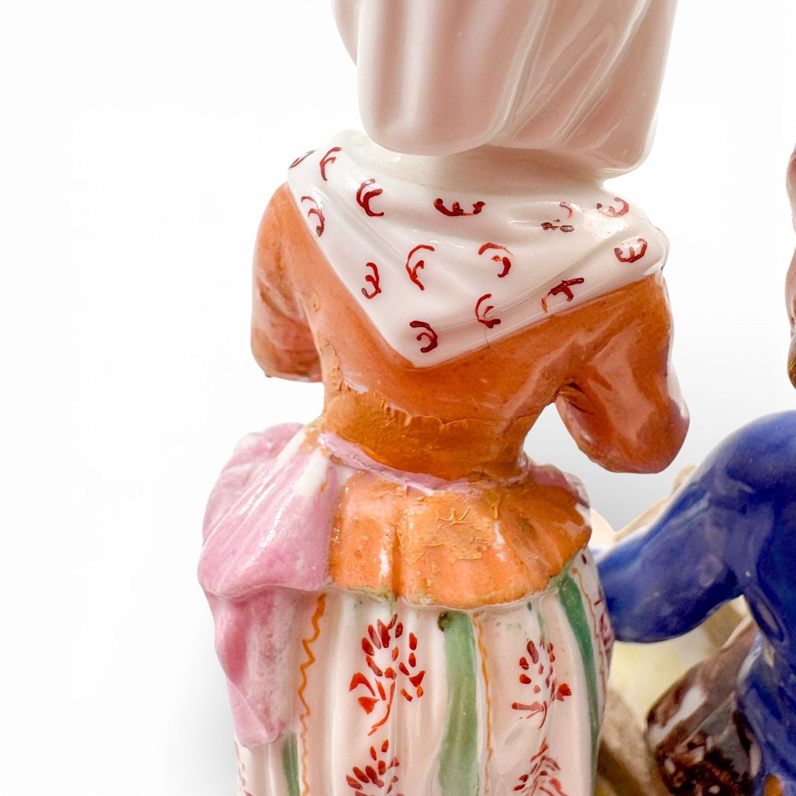 photo vinterior Antique Ludwigsburg Porcelain Figurine Tyrolean Couple At Work, German, C. 1890