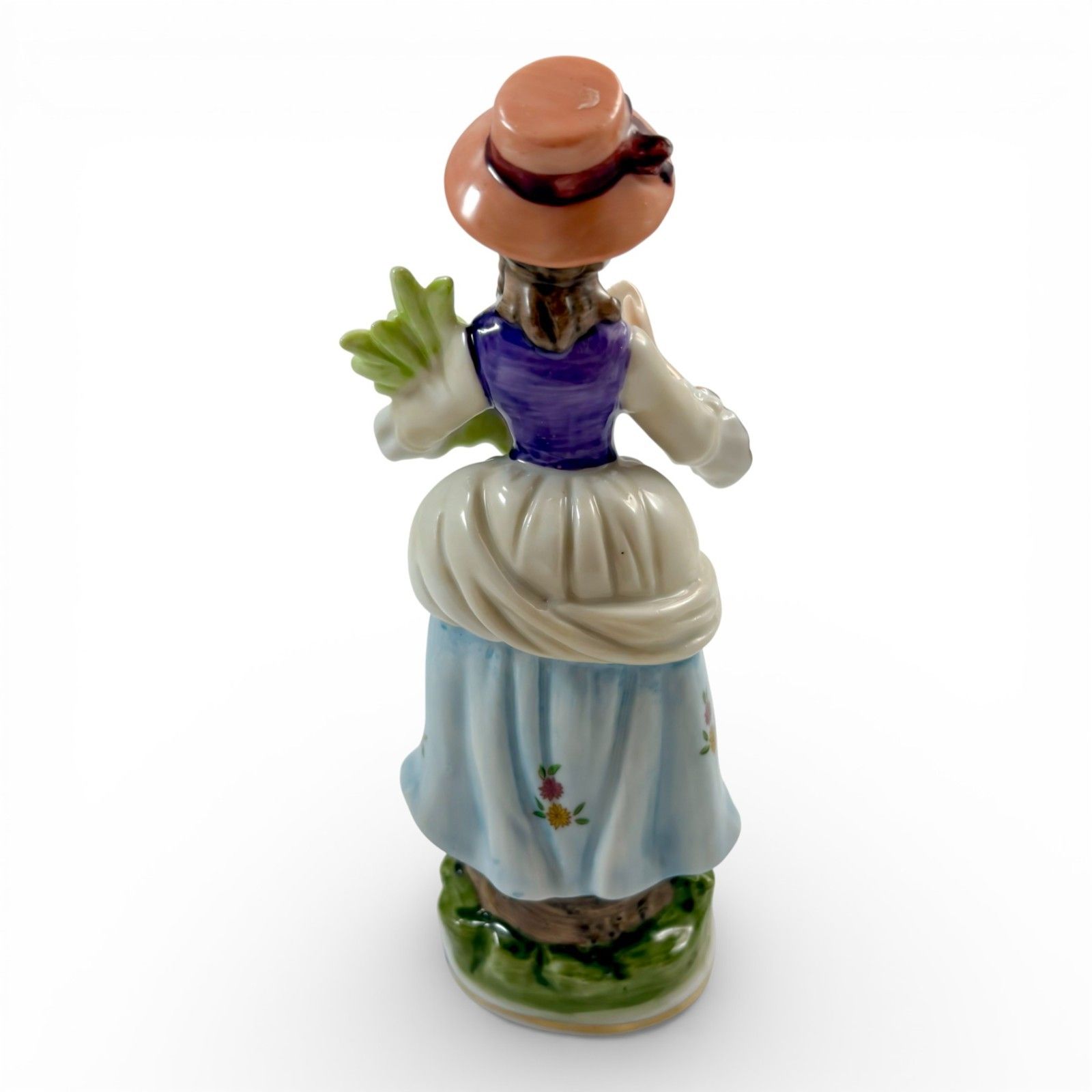 Sitzendorf Style Porcelain Flower Girl Figurine, Hand Painted, Mid 20th Century photo Home Decor