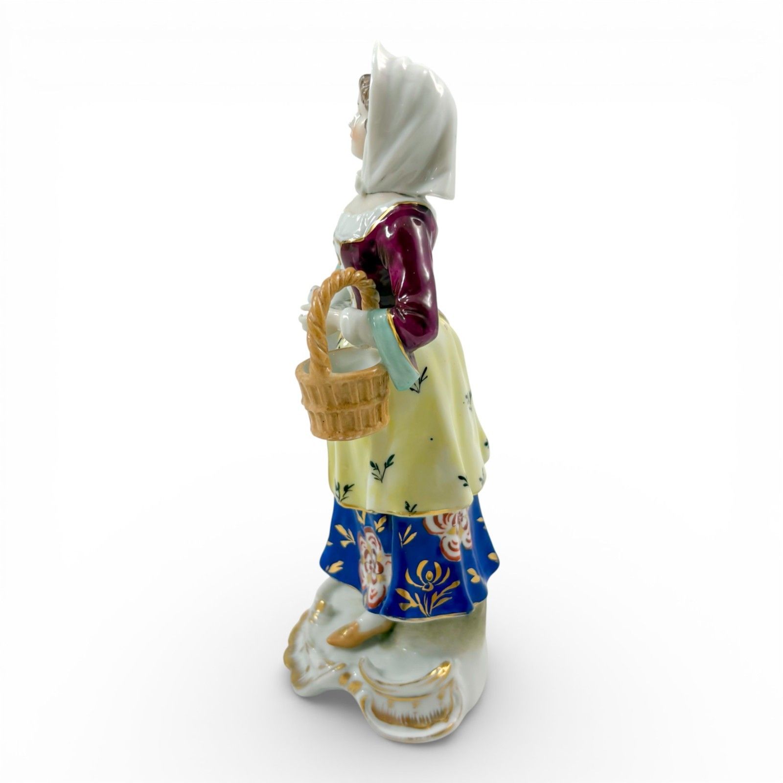 German Porcelain Country Girl Figurine With Goose, Continental, Mid 20th Century photo 105.0