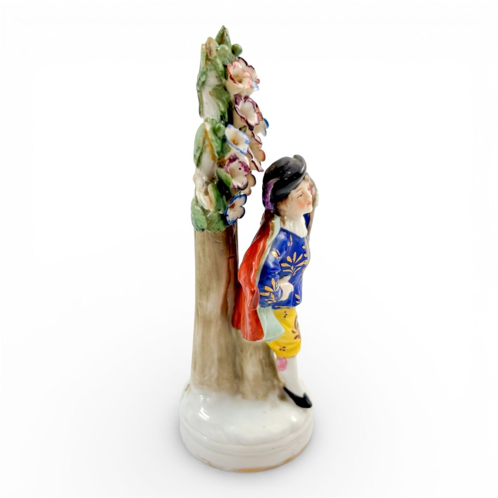Rococo Style German Porcelain Troubadour Figurine With Floral Bocage Posy Holder photo 135.0