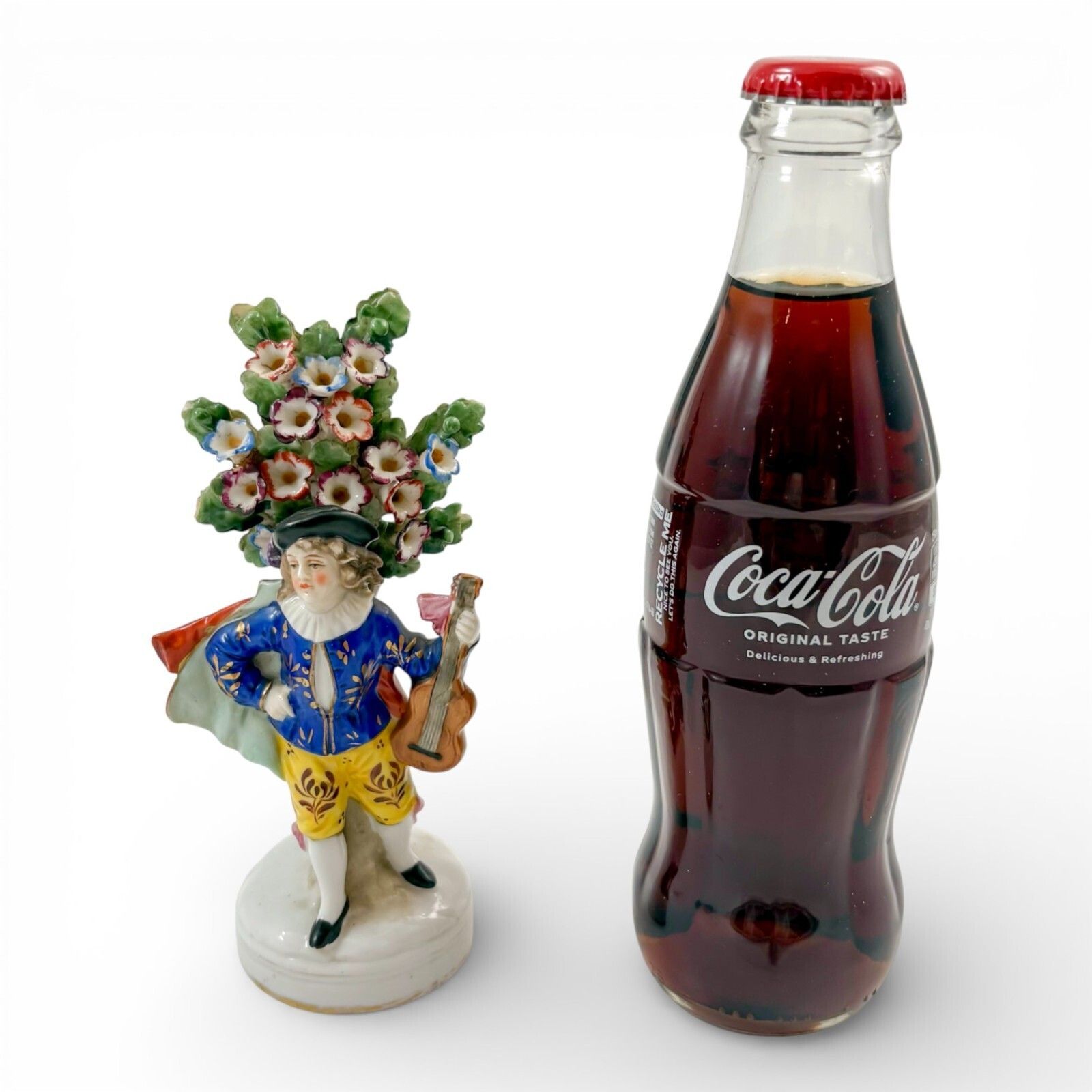 Home Decor Rococo Style German Porcelain Troubadour Figurine With Floral Bocage Posy Holder photo