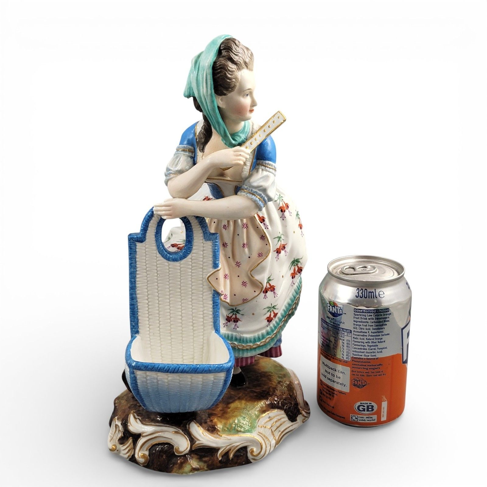 photo buy Large Limbach Porcelain Figure Of A Woman With Basket, Thuringia, C. 1825