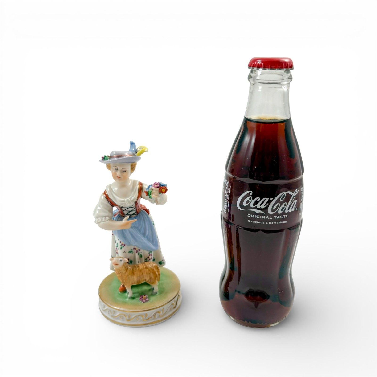 Home Decor Carl Thieme Dresden Porcelain Shepherdess Figurine With Sheep Hand Painted 1930s photo