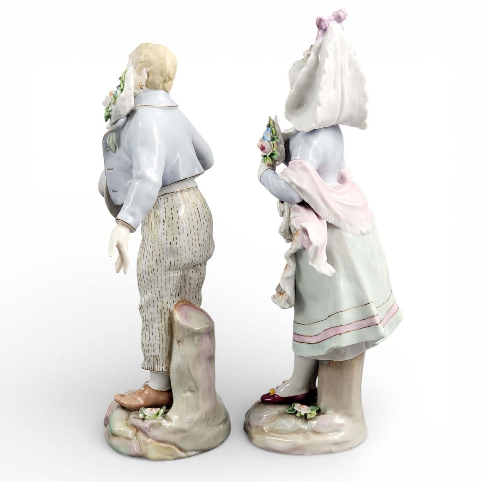 Antique Volkstedt Pair Of German Porcelain Figures, Late 19th Century photo furniture