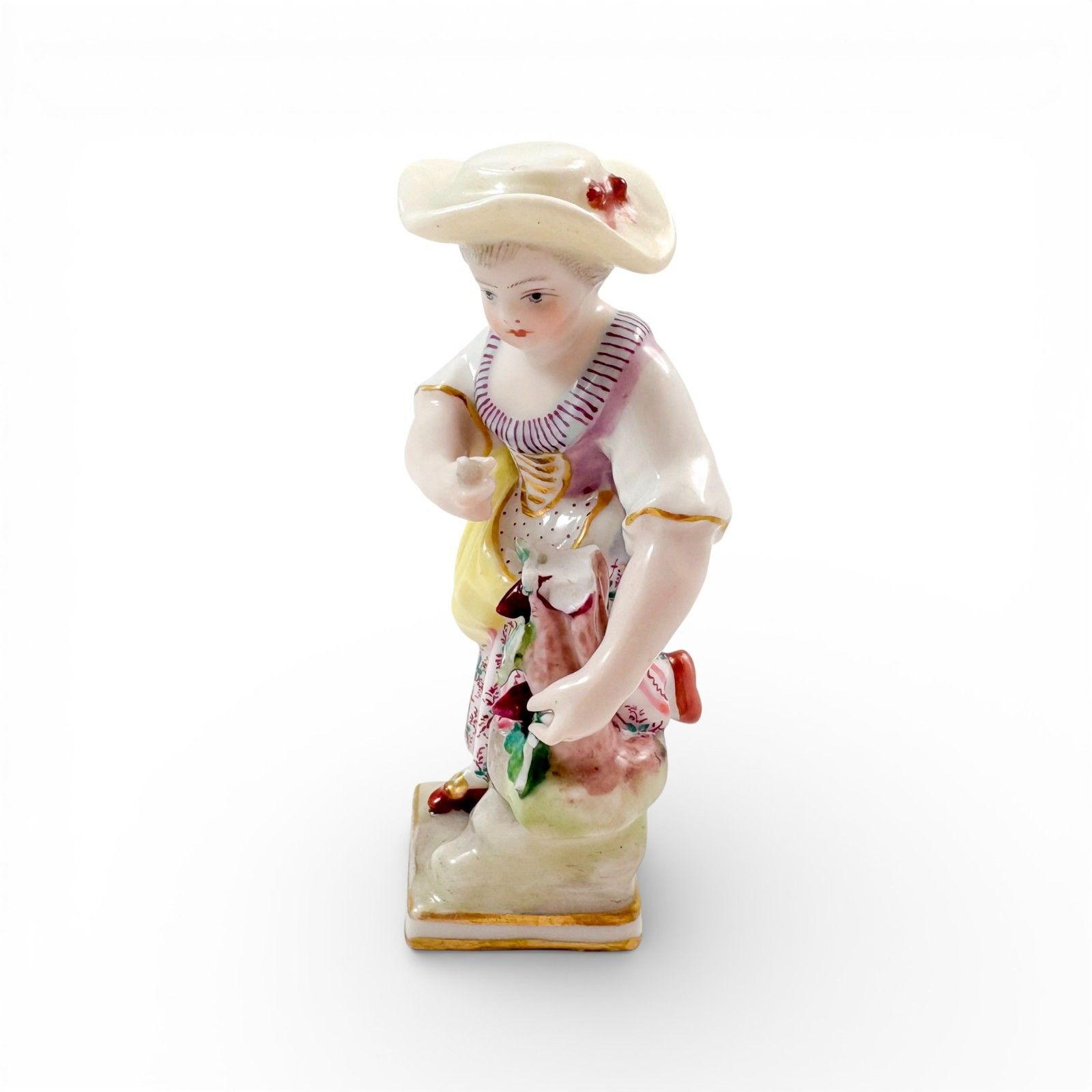Antique Sitzendorf Porcelain Flower Seller Figurine German C.1920s Hand Painted photo Home Decor