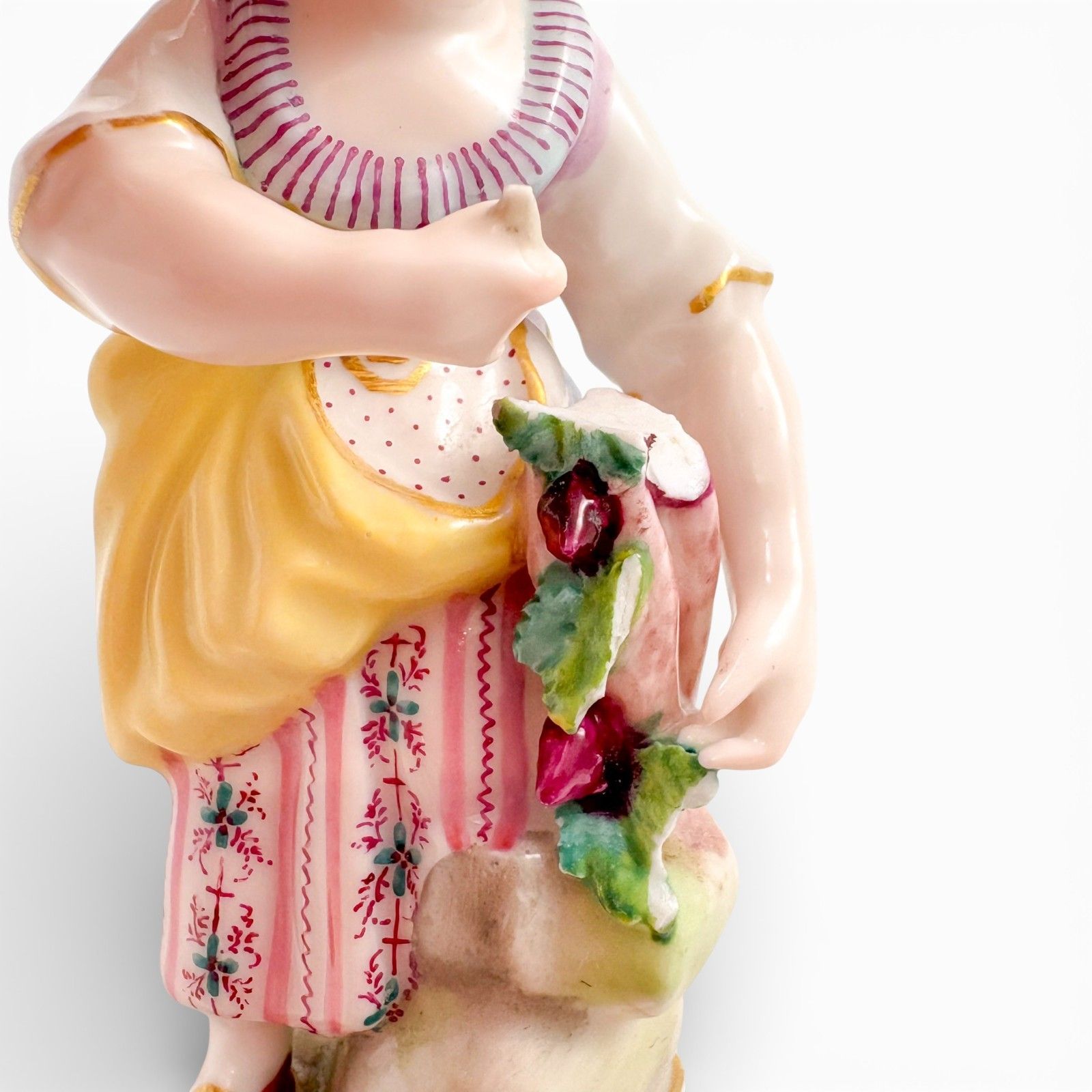 photo furniture Antique Sitzendorf Porcelain Flower Seller Figurine German C.1920s Hand Painted