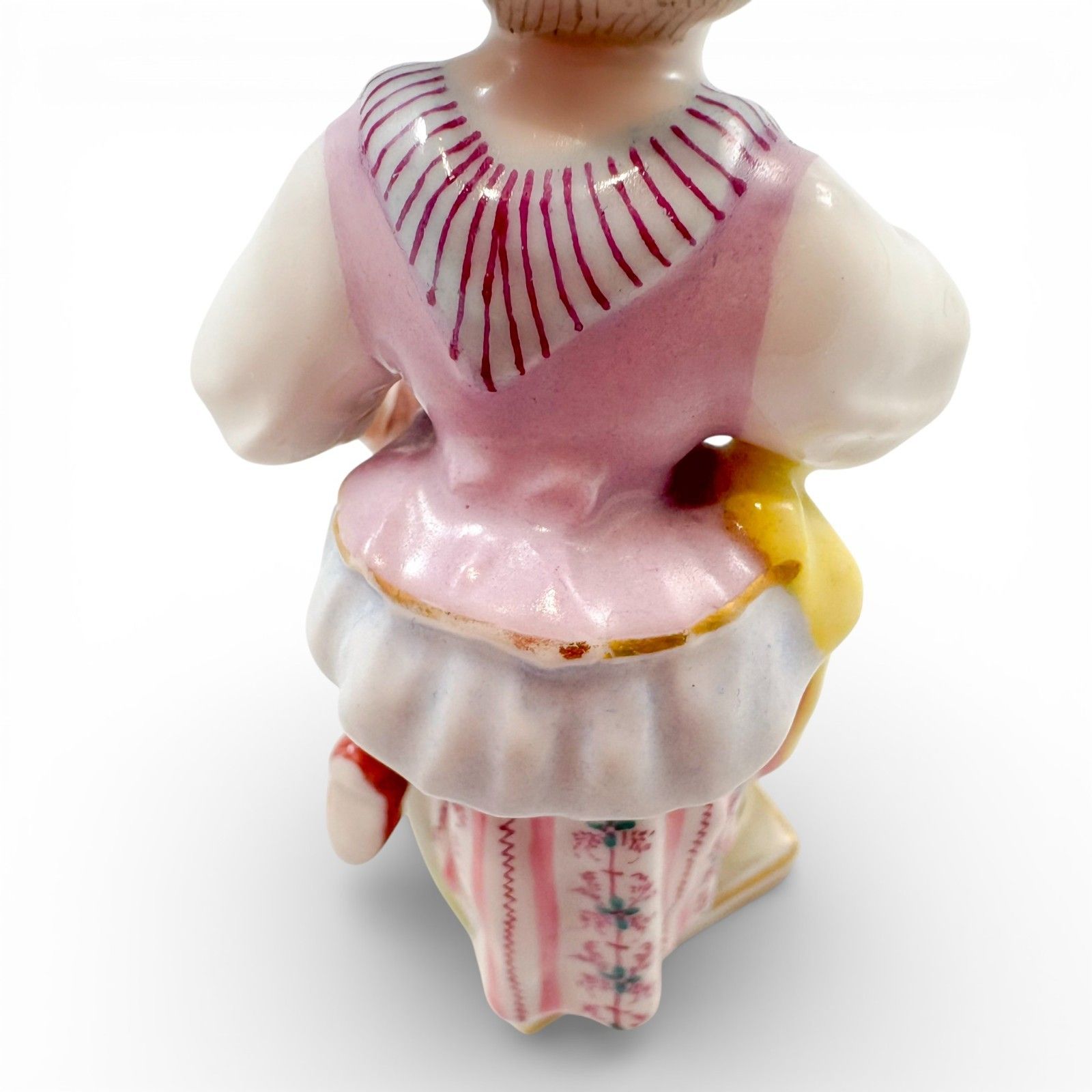 photo for sale Antique Sitzendorf Porcelain Flower Seller Figurine German C.1920s Hand Painted