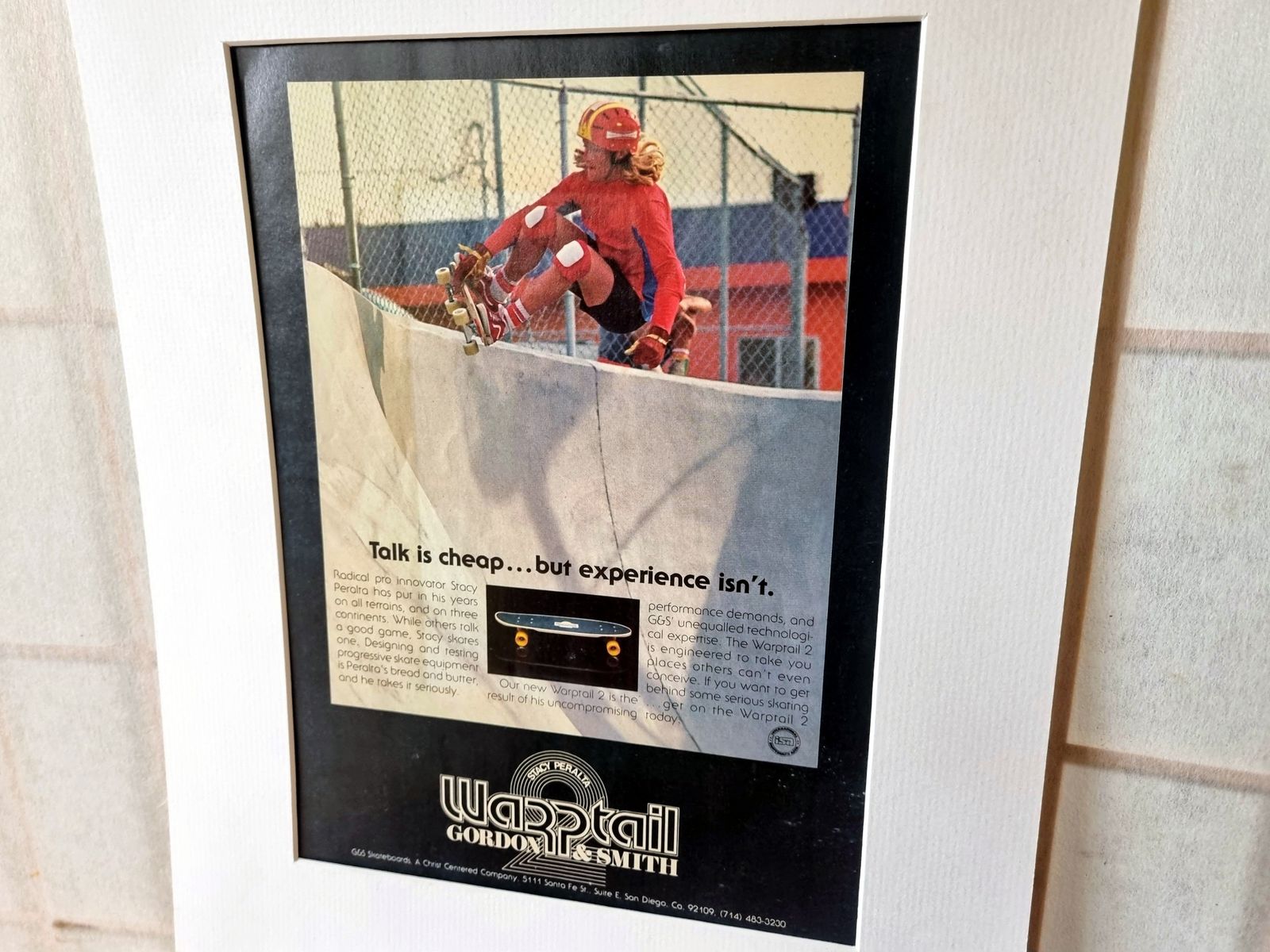 Vintage Skateboard Ad Print, Stacy Peralta Warptail Board, 1970s Skateboarding Advertisement, Original Magazine Page, Pro Model Wall Art photo furniture