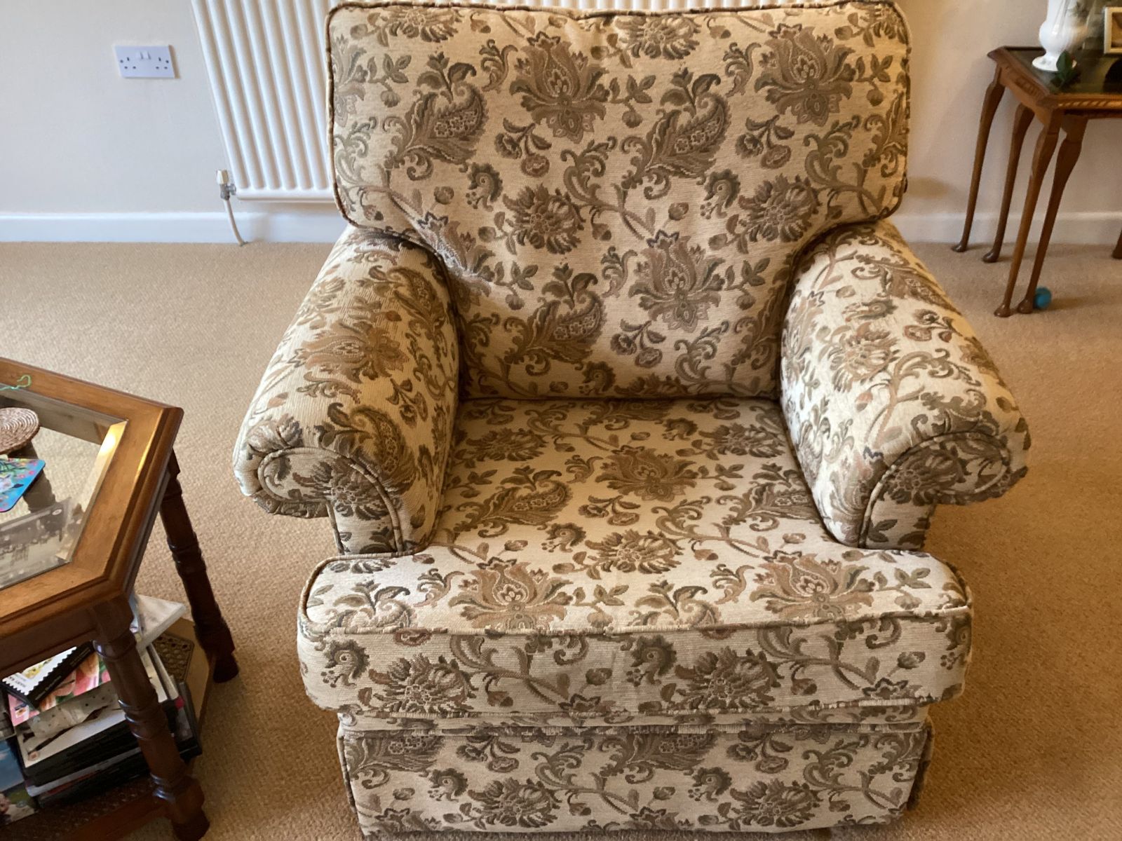 A Great Quality Three Piece Suite By Gainsborough From The Early 21st Century. In Super Condition With New Firmer Seats And Arm Covers From The Original Material. Sofa Or Chairs Can Be Sold Individually photo for sale